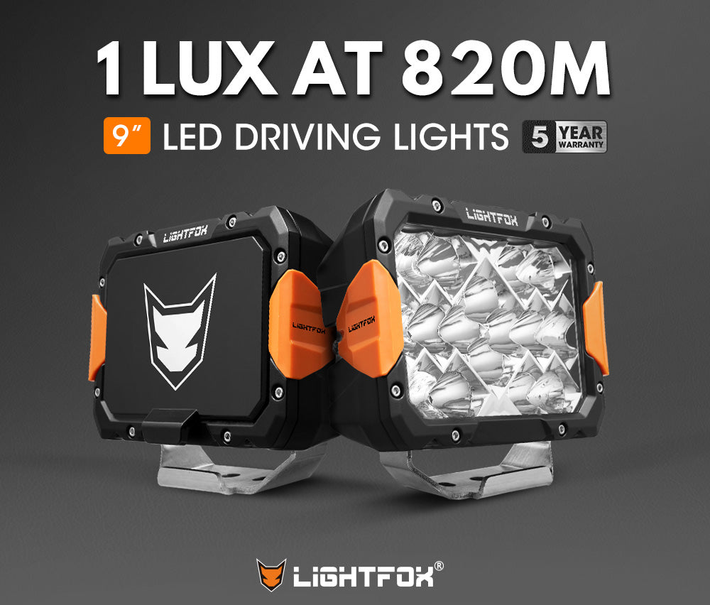 Lightfox Pegasus 9inch LED Driving Light 1Lux@820M IP68 13,560 lumen - Sunyee