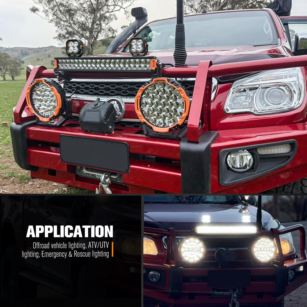 Lightfox 20" Osram LED Light Bar + Pair 3" LED Pod Lights Combo Kit Offroad 4x4 - Sunyee