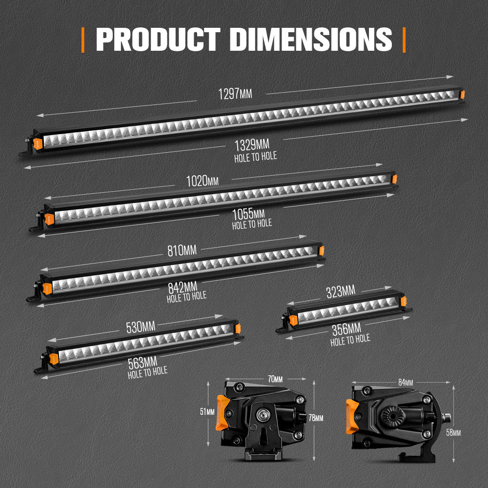 Lightfox Vertex Series 12" 21" 32" 40" 50" LED Light Bar Combo Beam With DRL 4x4