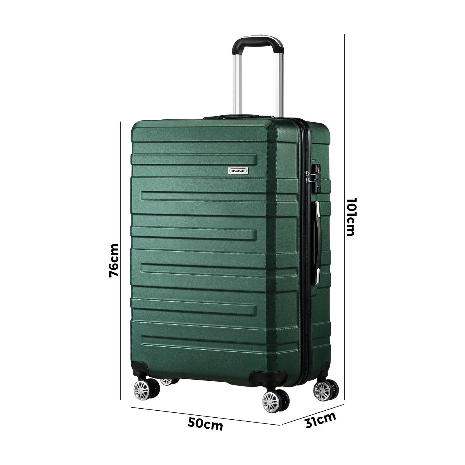 Mazam 28" Luggage Suitcase Trolley Set Travel TSA Lock Storage Hard Case Green - Sunyee