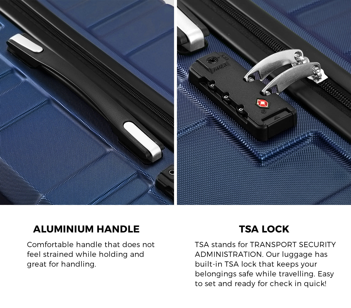 Mazam 28" Luggage Suitcase Trolley Set Travel TSA Lock Storage Hard Case Navy - Sunyee