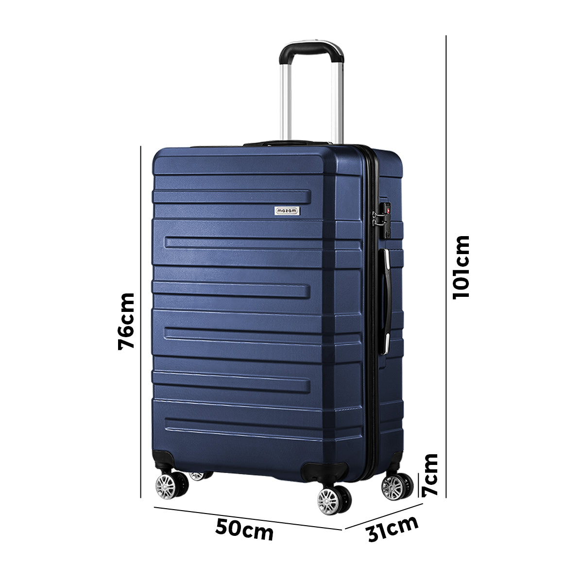 Mazam 28" Luggage Suitcase Trolley Set Travel TSA Lock Storage Hard Case Navy - Sunyee