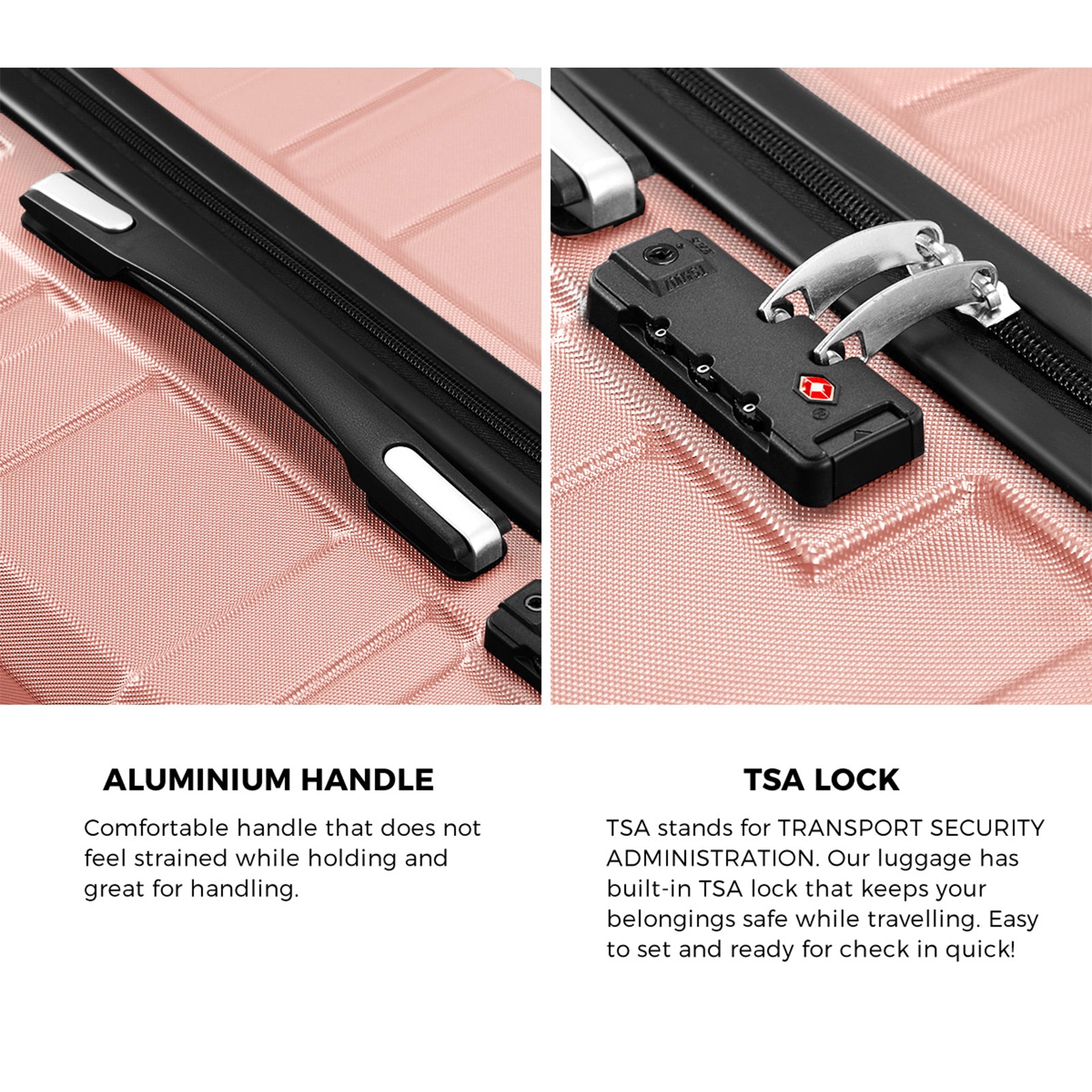 Mazam 28" Luggage Suitcase Trolley Set Travel TSA Lock Storage Hard Case Pink - Sunyee