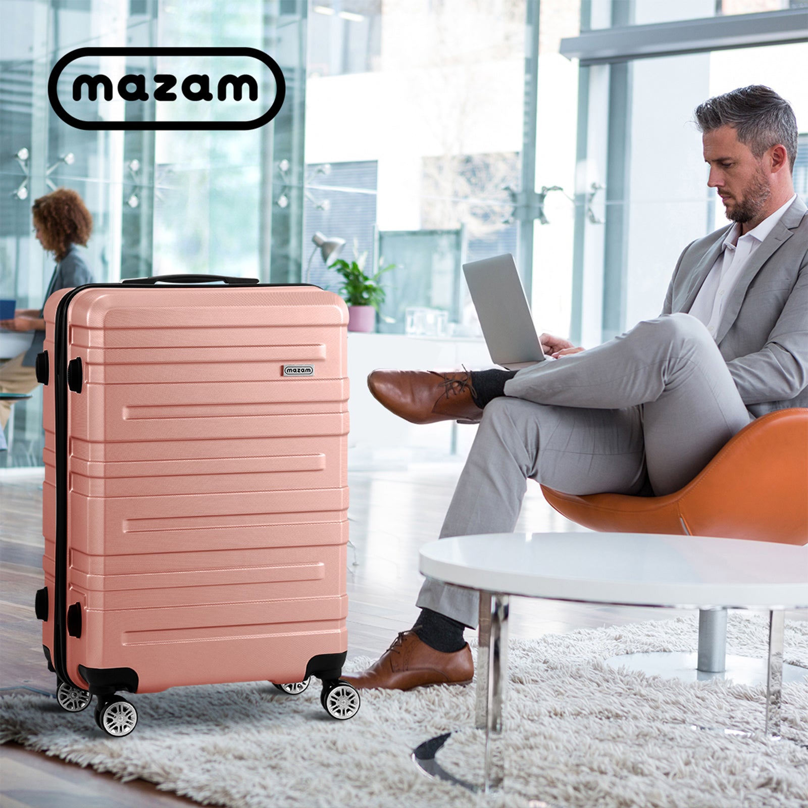 Mazam 28" Luggage Suitcase Trolley Set Travel TSA Lock Storage Hard Case Pink - Sunyee