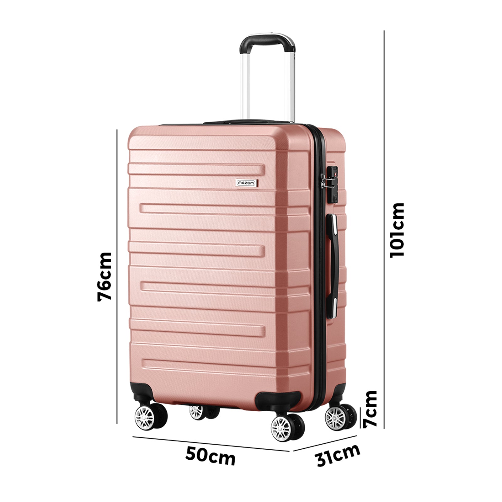 Mazam 28" Luggage Suitcase Trolley Set Travel TSA Lock Storage Hard Case Pink - Sunyee