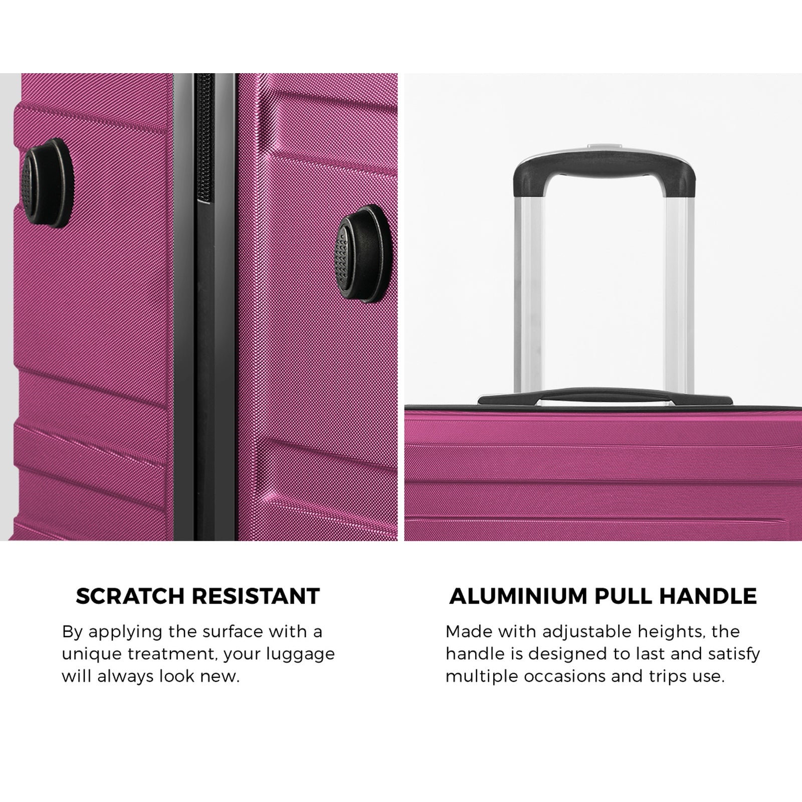 Mazam 28" Luggage Suitcase Trolley Set Travel TSA Lock Storage Hard Case Magenta - Sunyee