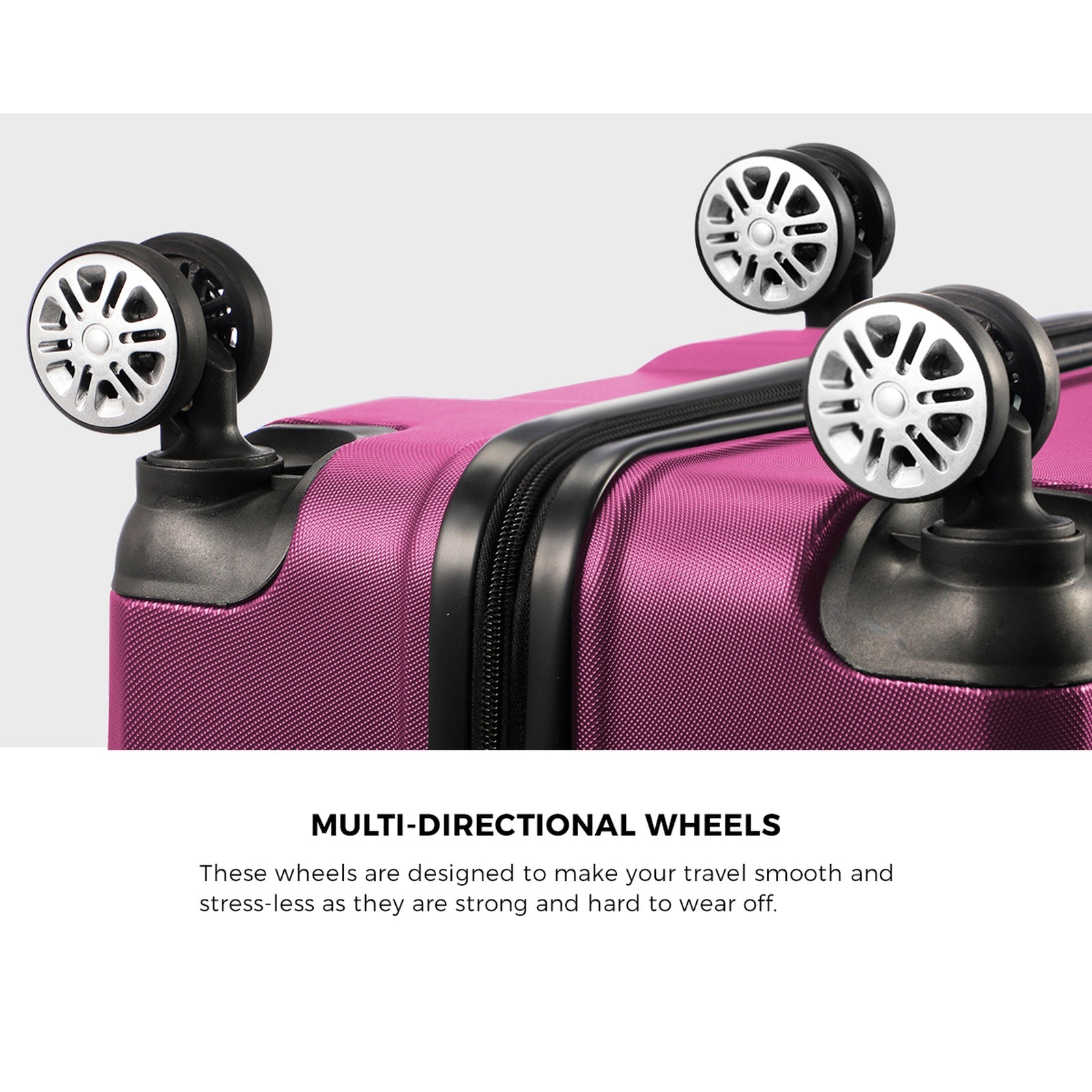 Mazam 28" Luggage Suitcase Trolley Set Travel TSA Lock Storage Hard Case Magenta - Sunyee