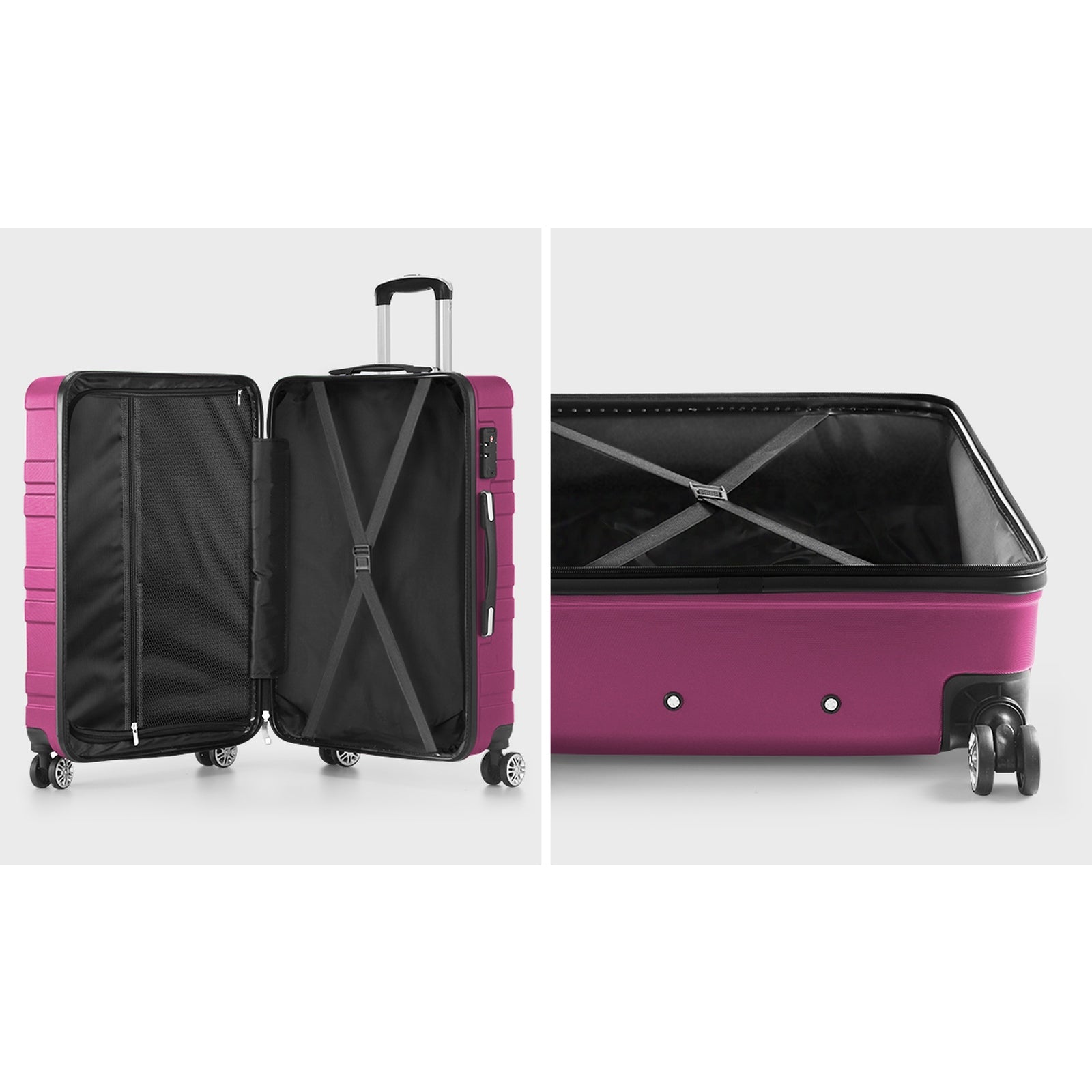 Mazam 28" Luggage Suitcase Trolley Set Travel TSA Lock Storage Hard Case Magenta - Sunyee