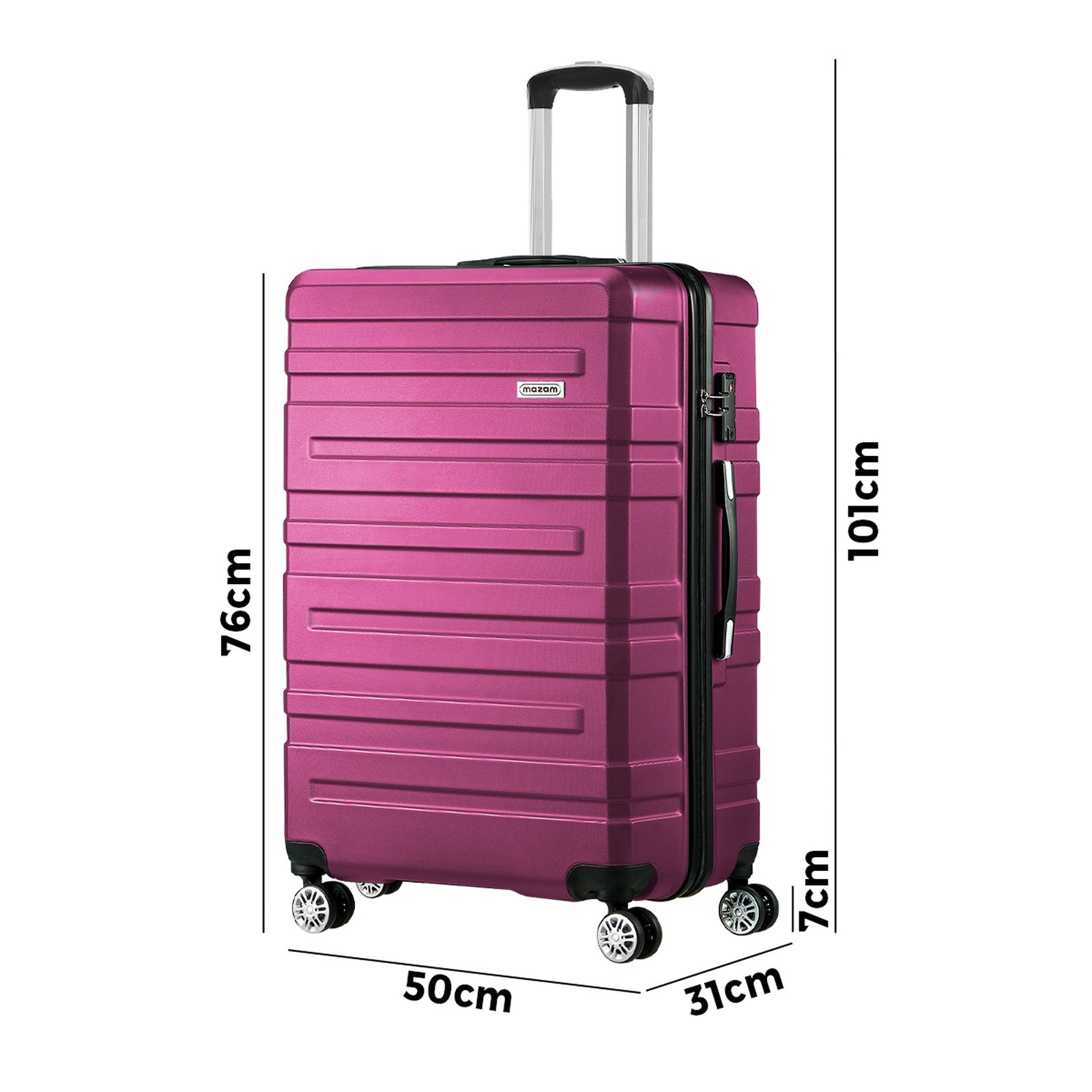 Mazam 28" Luggage Suitcase Trolley Set Travel TSA Lock Storage Hard Case Magenta - Sunyee