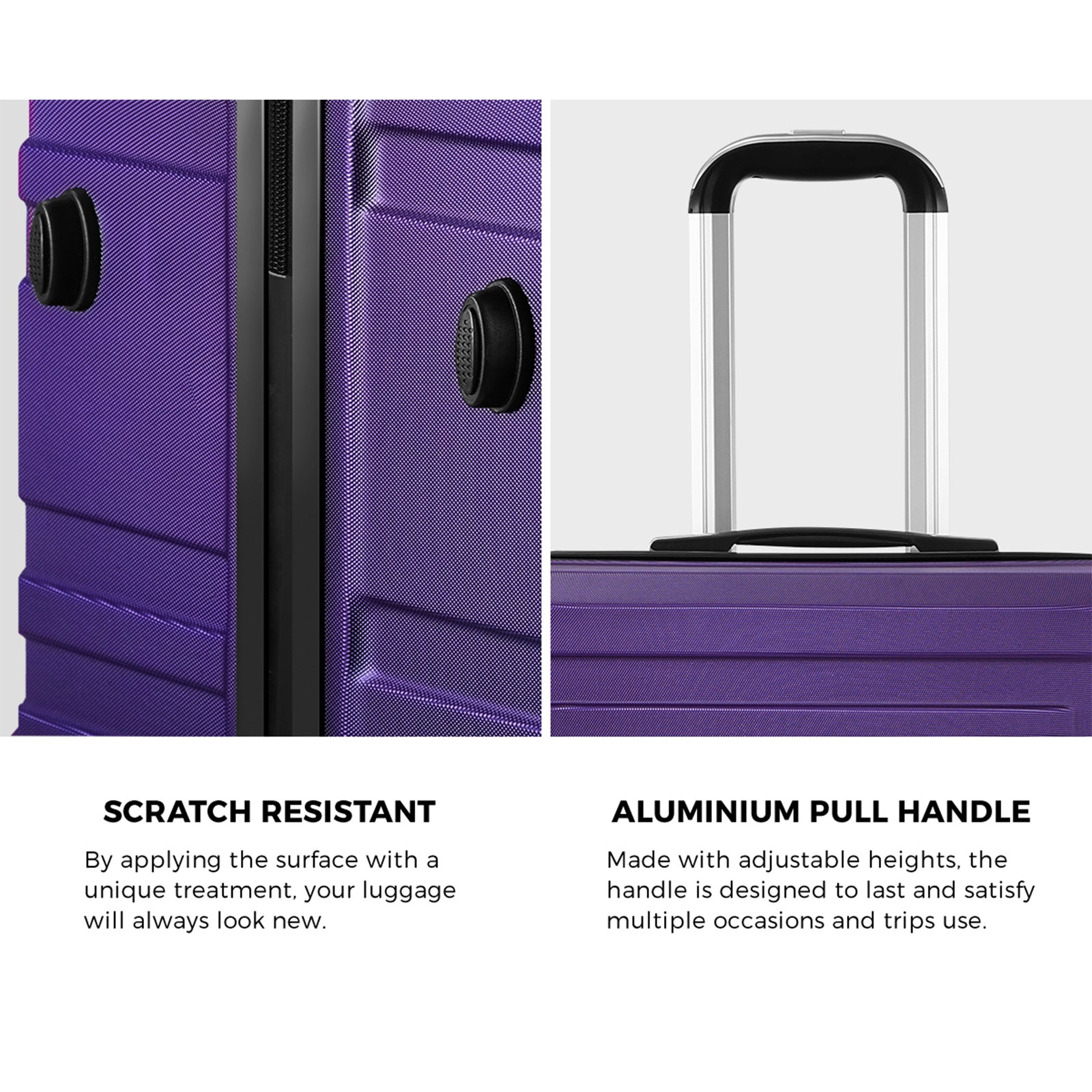 Mazam 28" Luggage Suitcase Trolley Set Travel TSA Lock Storage Hard Case Purple - Sunyee