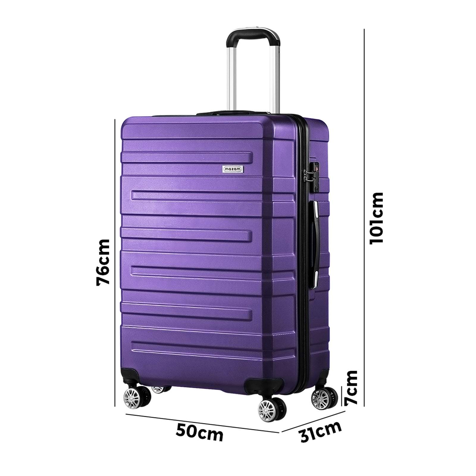 Mazam 28" Luggage Suitcase Trolley Set Travel TSA Lock Storage Hard Case Purple - Sunyee
