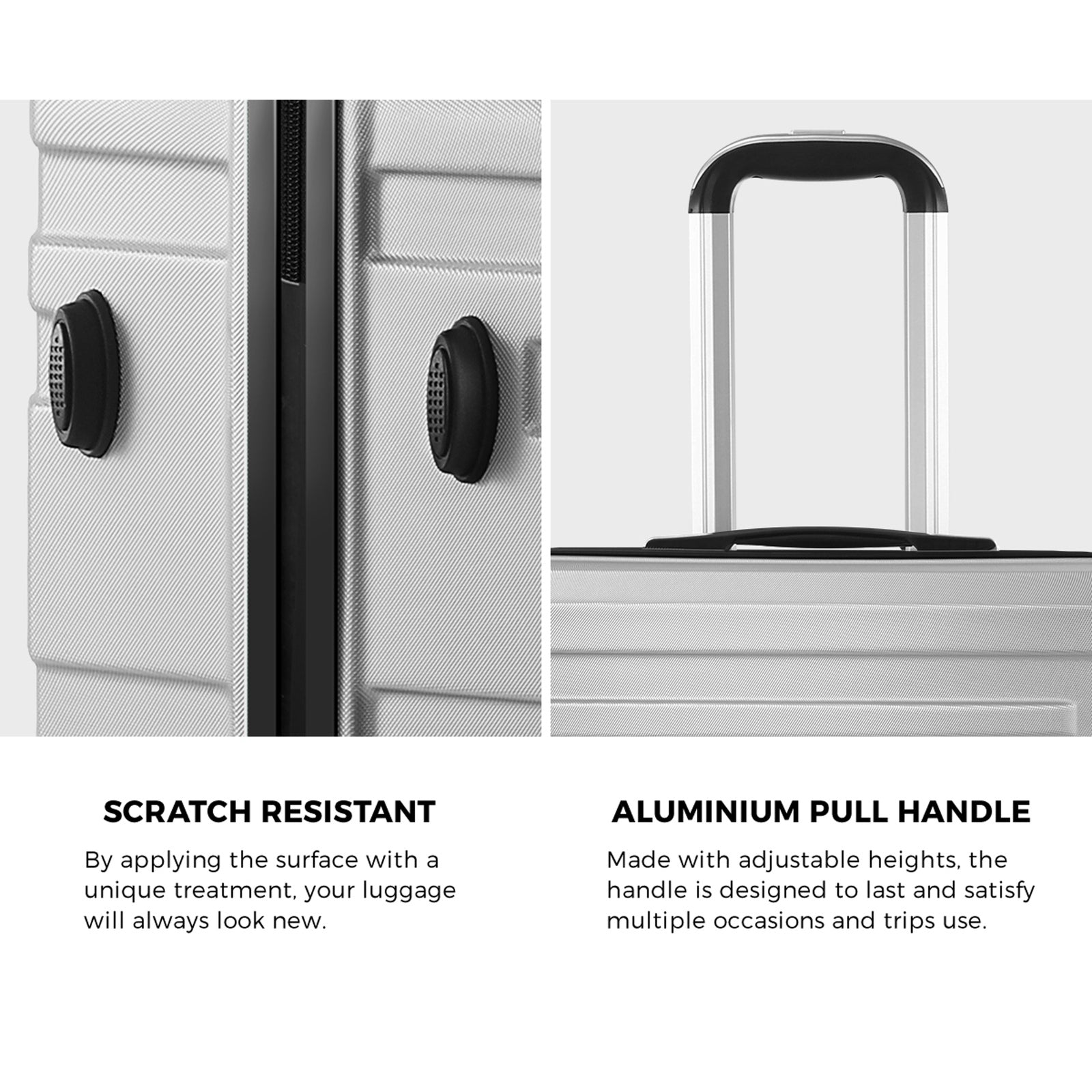 Mazam 28" Luggage Suitcase Trolley Set Travel TSA Lock Storage Hard Case Silver - Sunyee