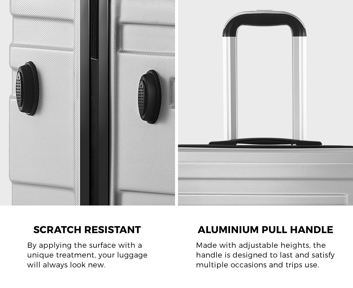 Mazam 28" Luggage Suitcase Trolley Set Travel TSA Lock Storage Hard Case Silver - Sunyee