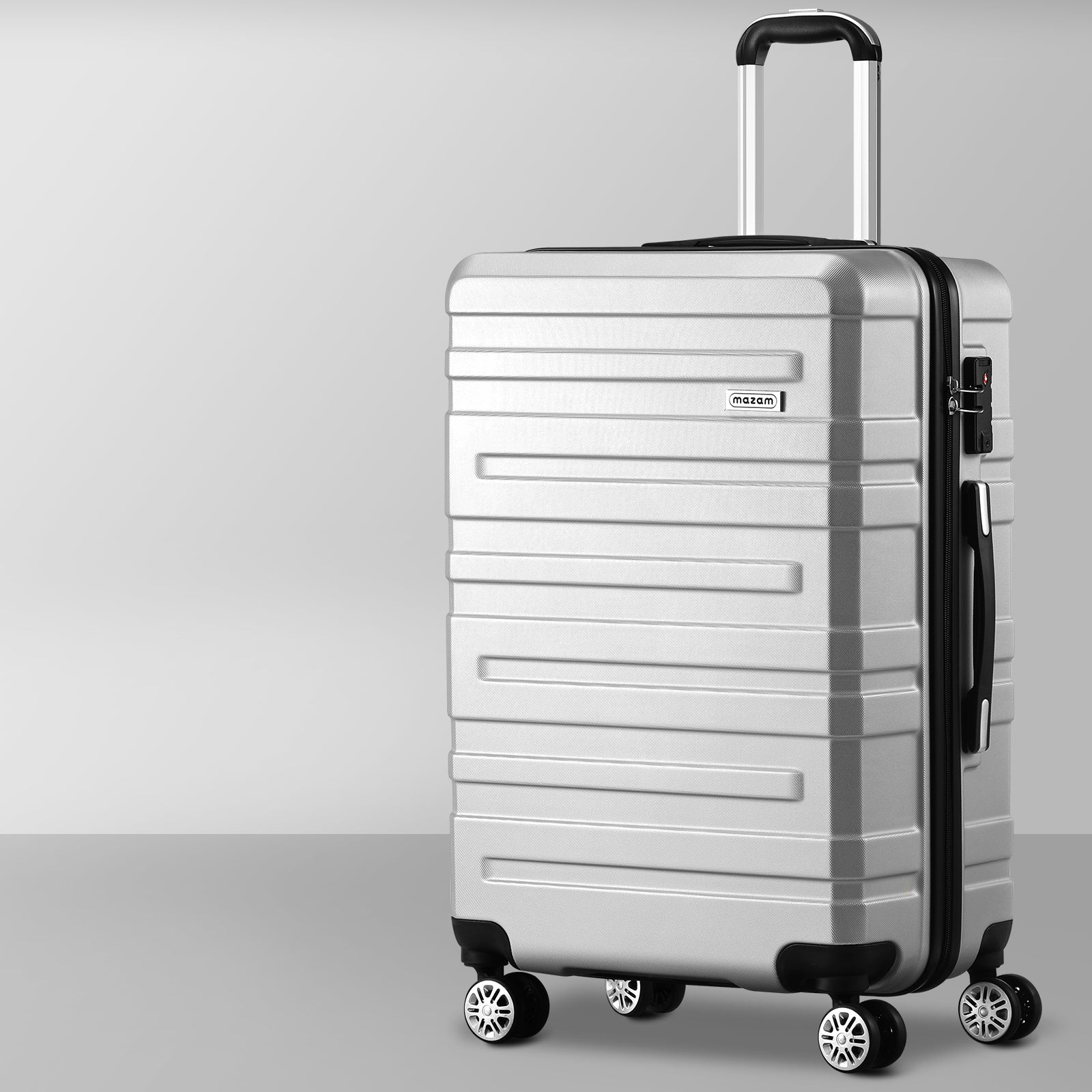 Mazam 28" Luggage Suitcase Trolley Set Travel TSA Lock Storage Hard Case Silver - Sunyee