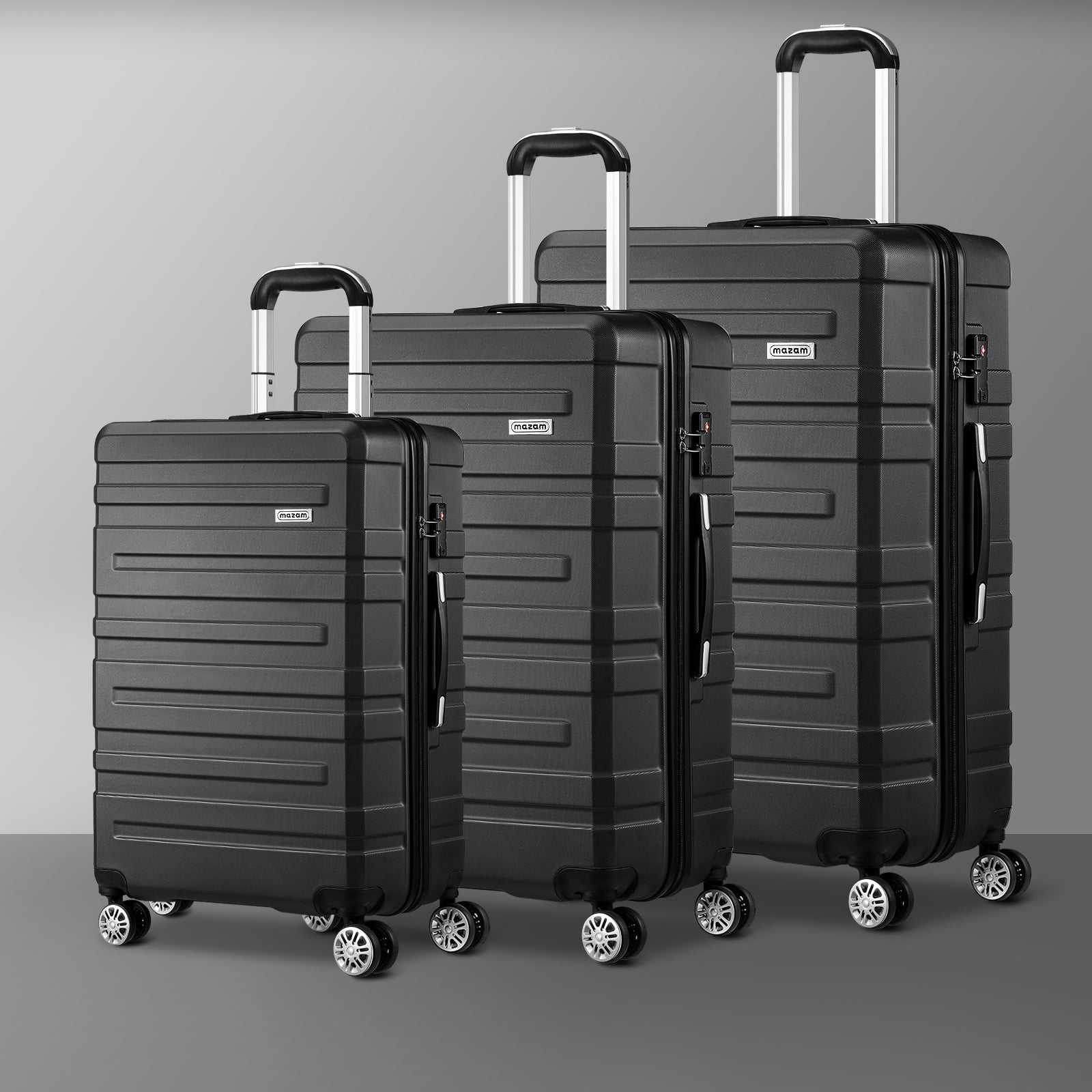 Mazam 1/3PCS Luggage Suitcase Trolley Set Travel TSA Lock Storage Hard Case - Sunyee