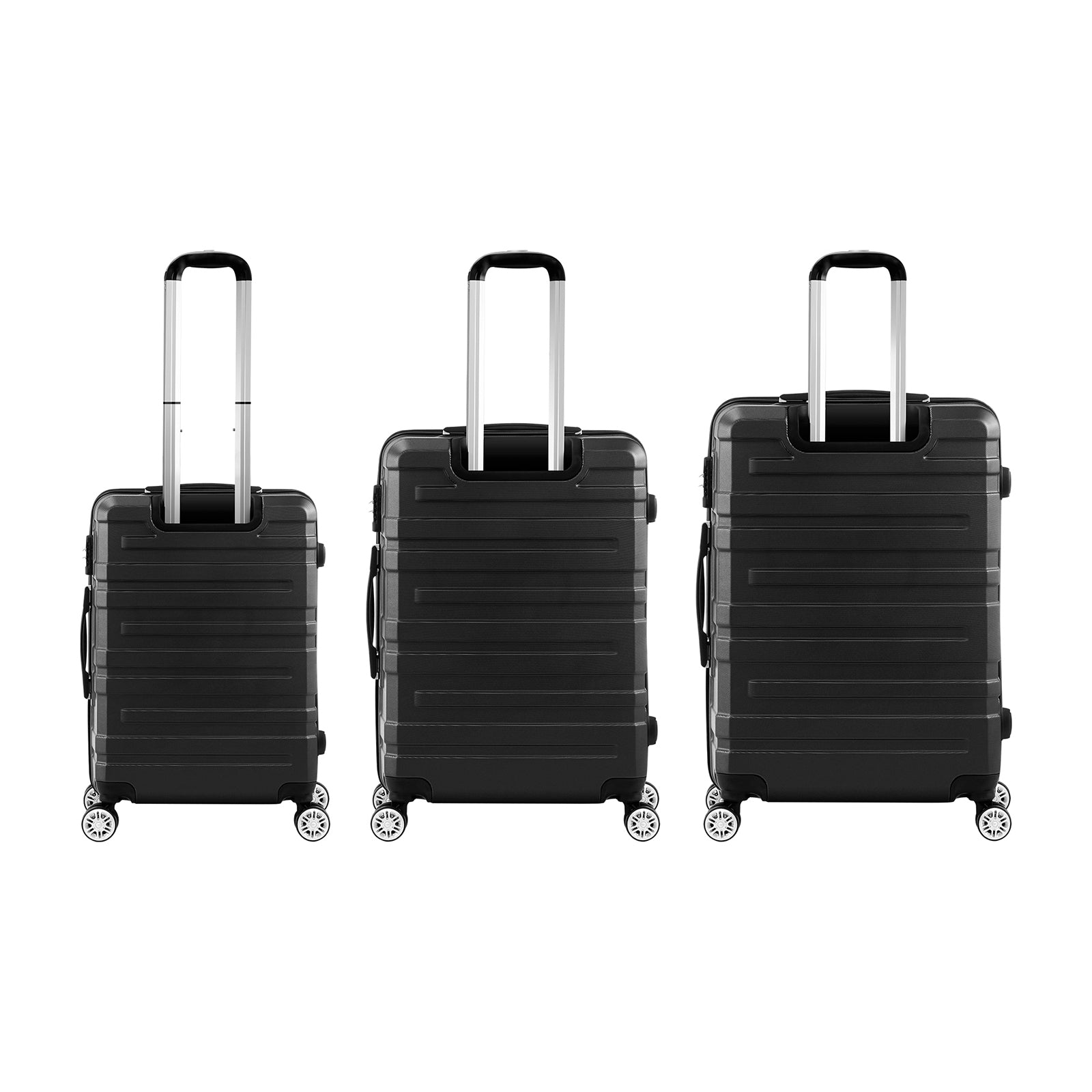 Mazam 3PCS Luggage Suitcase Trolley Set Travel TSA Lock Storage Hard Case Black - Sunyee