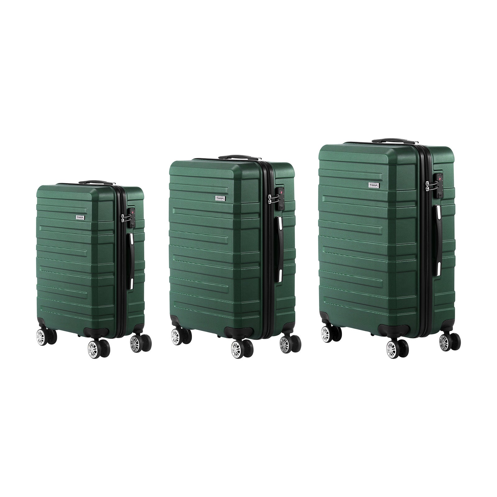 Mazam 3PCS Luggage Suitcase Trolley Set Travel TSA Lock Storage Hard Case Green - Sunyee