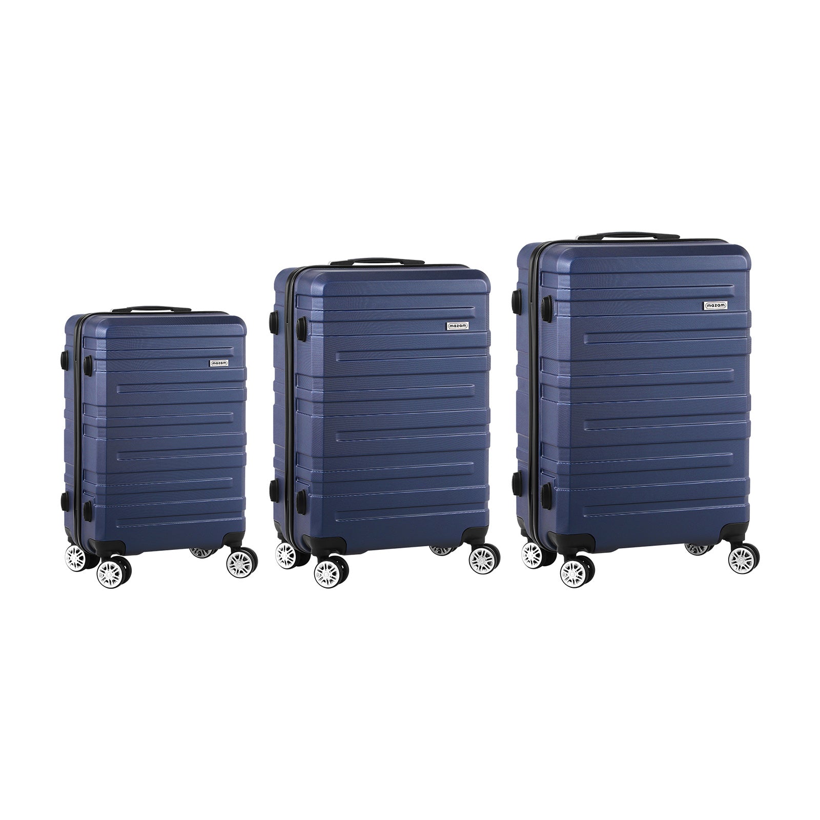 Mazam 3PCS Luggage Suitcase Trolley Set Travel TSA Lock Storage Hard Case Navy - Sunyee