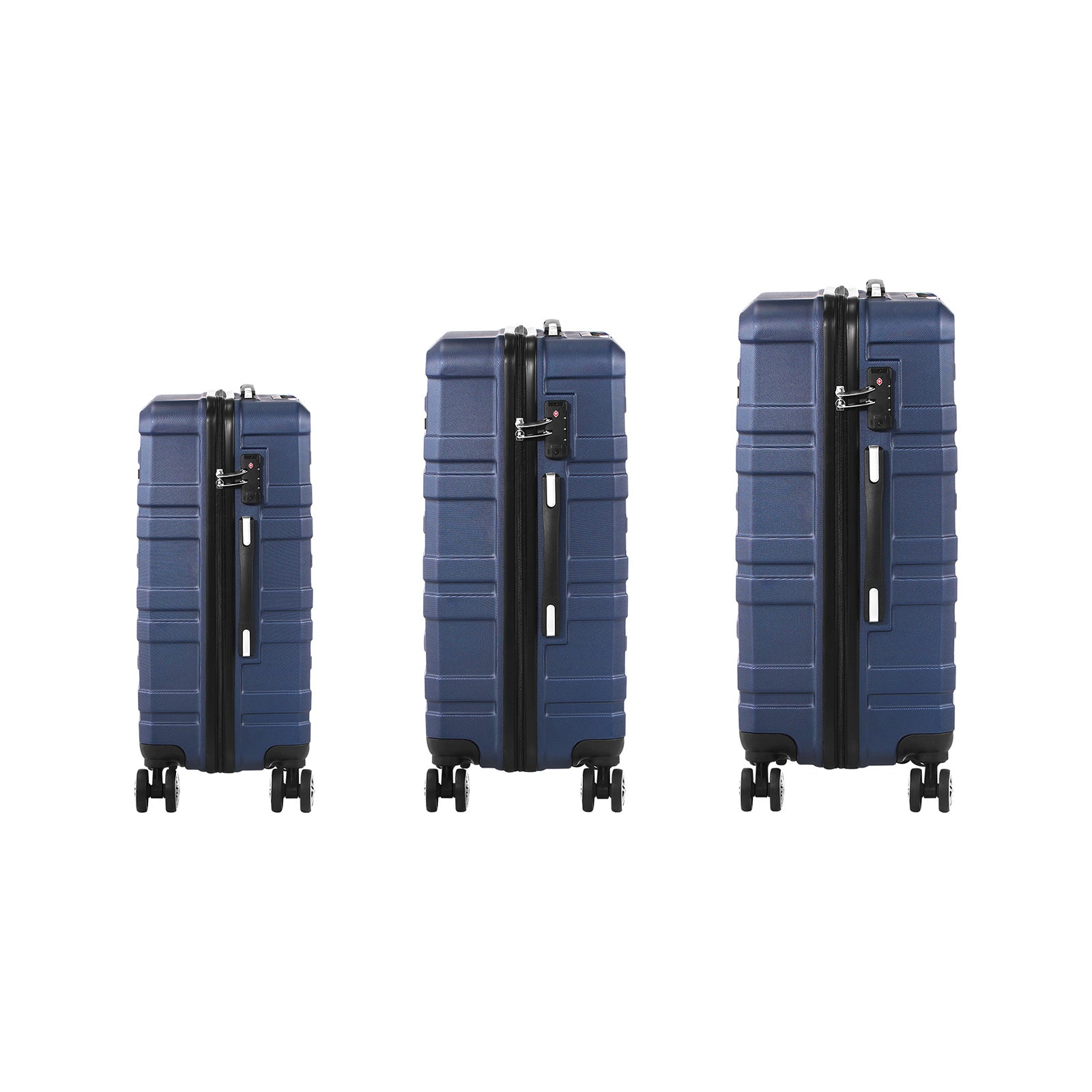Mazam 3PCS Luggage Suitcase Trolley Set Travel TSA Lock Storage Hard Case Navy - Sunyee
