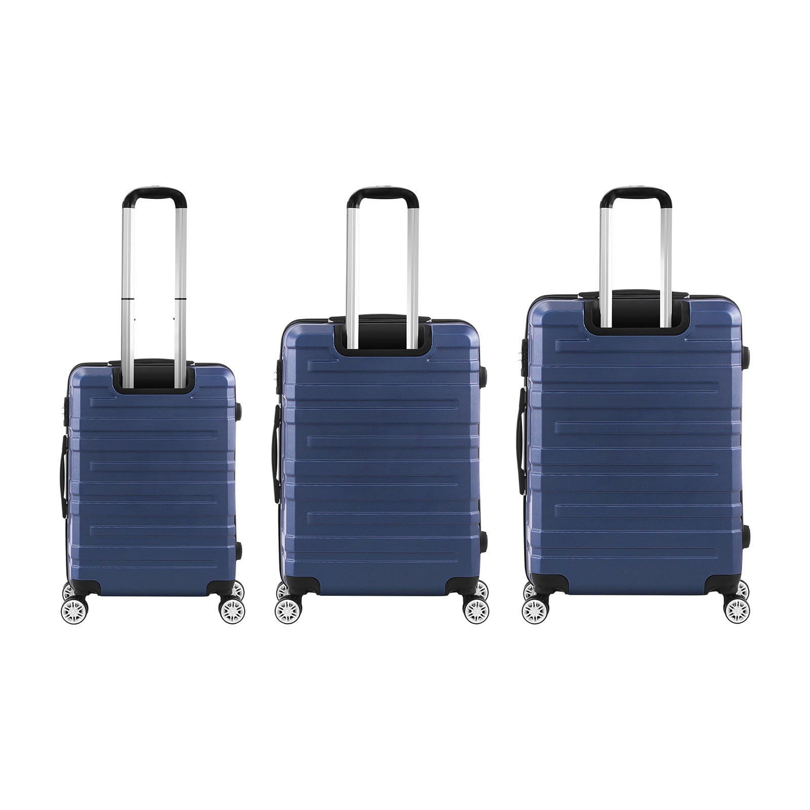 Mazam 3PCS Luggage Suitcase Trolley Set Travel TSA Lock Storage Hard Case Navy - Sunyee
