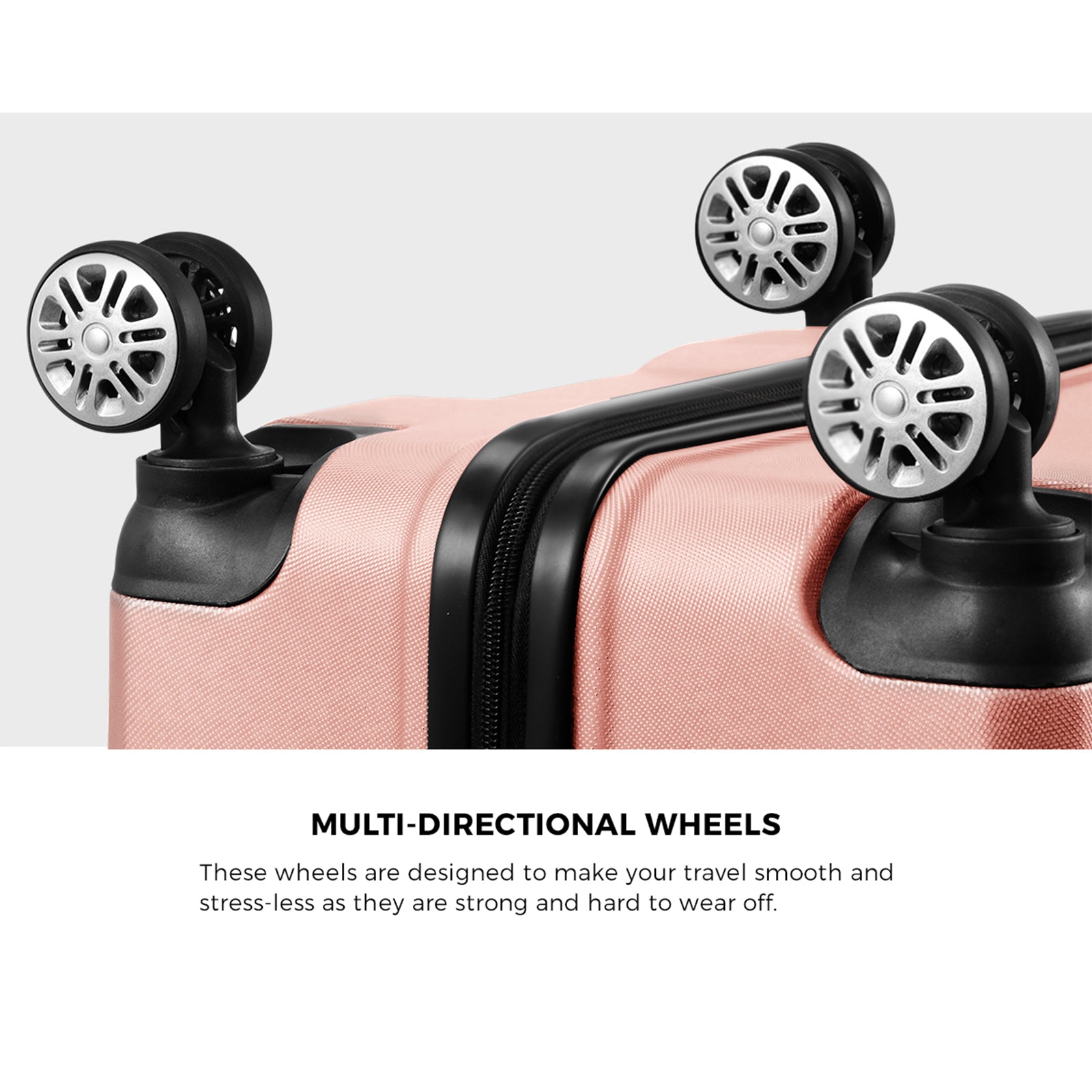 Mazam 3PCS Luggage Suitcase Trolley Set Travel TSA Lock Storage Hard Case Pink - Sunyee