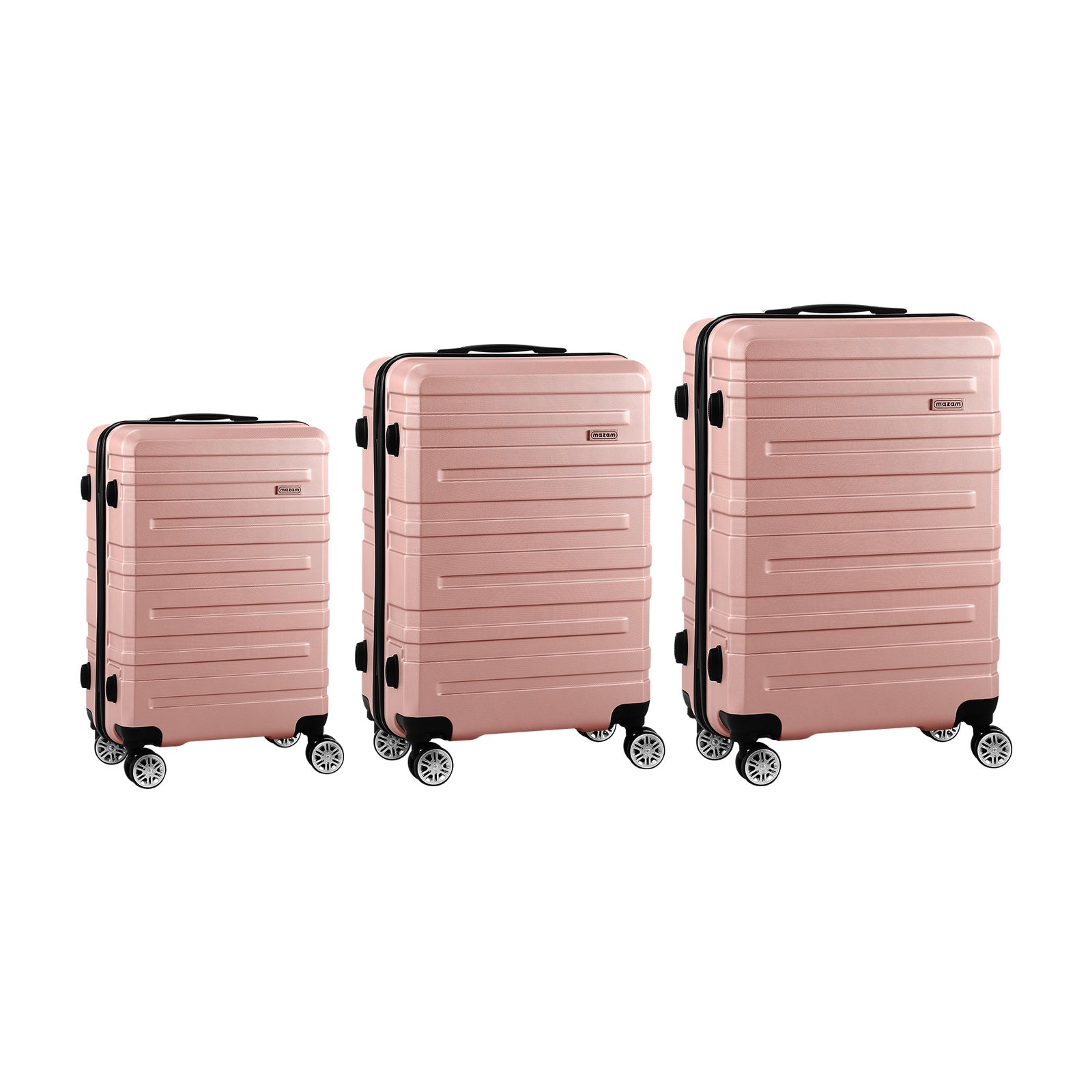 Mazam 3PCS Luggage Suitcase Trolley Set Travel TSA Lock Storage Hard Case Pink - Sunyee