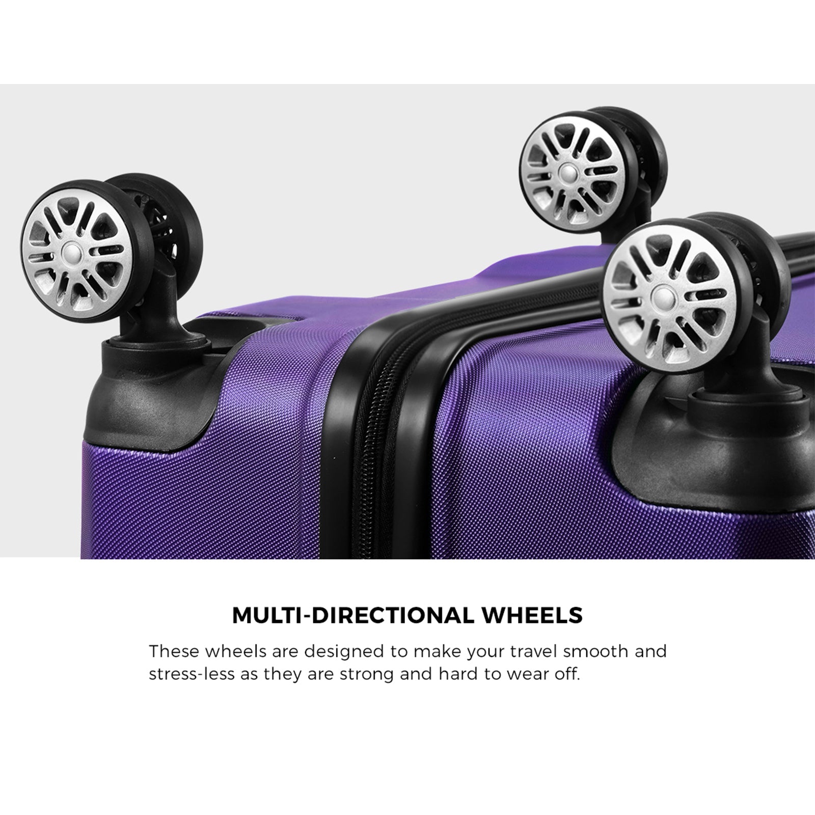 Mazam 3PCS Luggage Suitcase Trolley Set Travel TSA Lock Storage Hard Case Purple - Sunyee