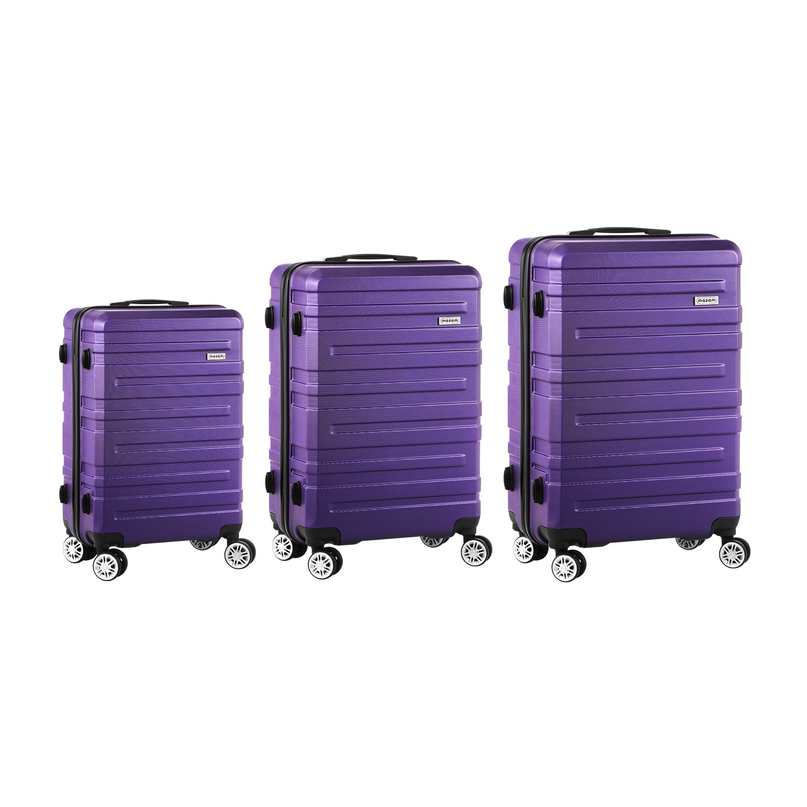 Mazam 3PCS Luggage Suitcase Trolley Set Travel TSA Lock Storage Hard Case Purple - Sunyee