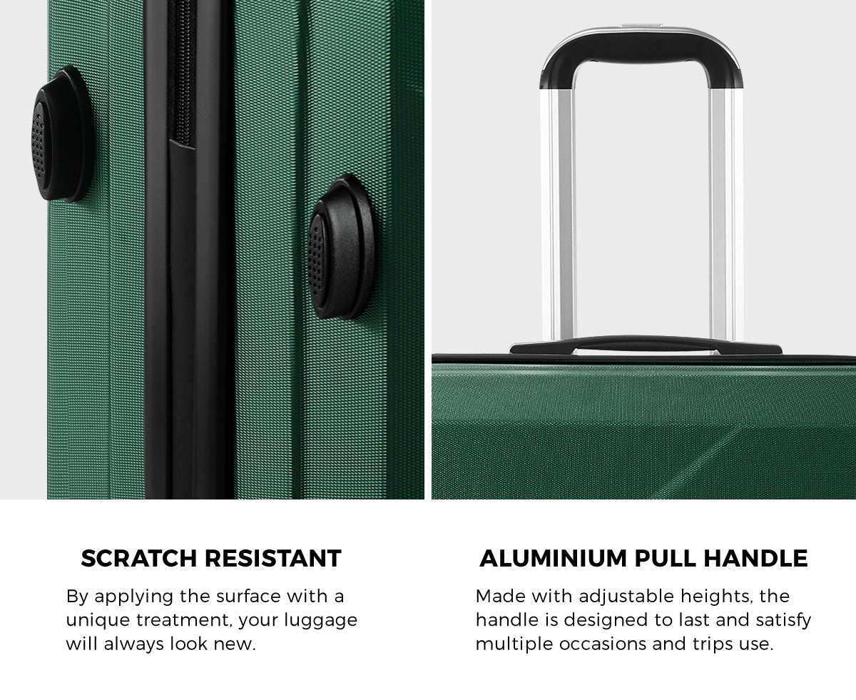 Mazam 2PCS Luggage Suitcase Trolley Set Travel TSA Lock Storage Hard Case Green - Sunyee