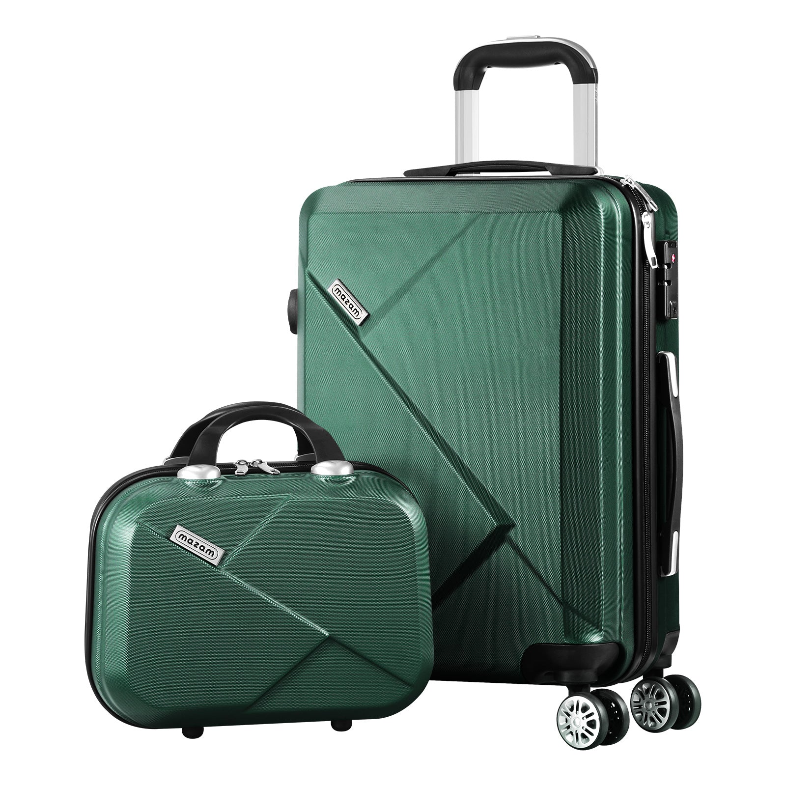 Mazam 2PCS Luggage Suitcase Trolley Set Travel TSA Lock Storage Hard Case Green - Sunyee