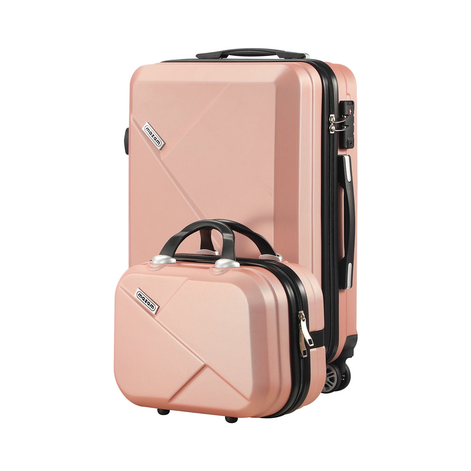 Mazam 2PCS Luggage Suitcase Trolley Set Travel TSA Lock Storage Hard Case Pink - Sunyee