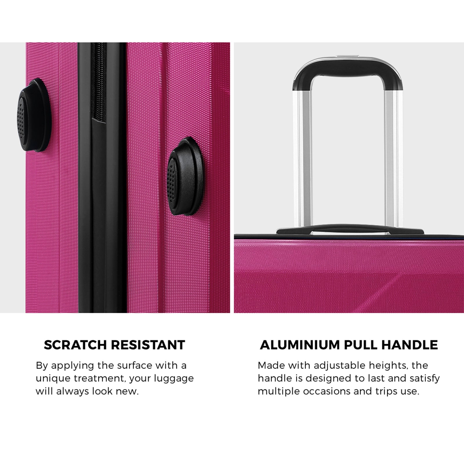 Mazam 2PCS Luggage Suitcase Trolley Set Travel TSA Lock Storage Hard Case Plum - Sunyee