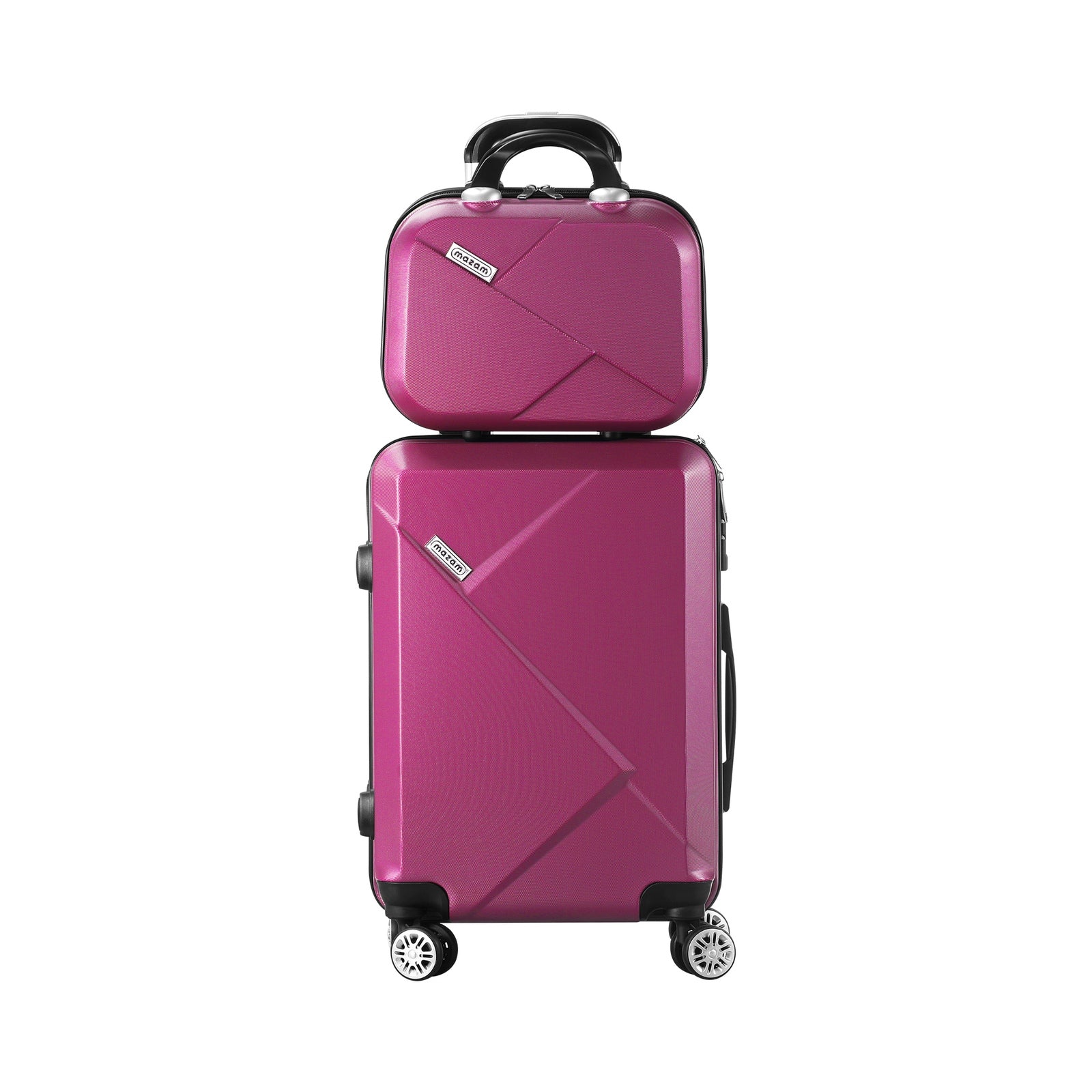 Mazam 2PCS Luggage Suitcase Trolley Set Travel TSA Lock Storage Hard Case Plum - Sunyee
