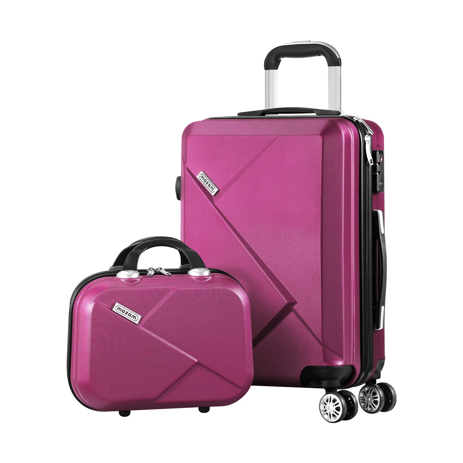 Mazam 2PCS Luggage Suitcase Trolley Set Travel TSA Lock Storage Hard Case Plum - Sunyee