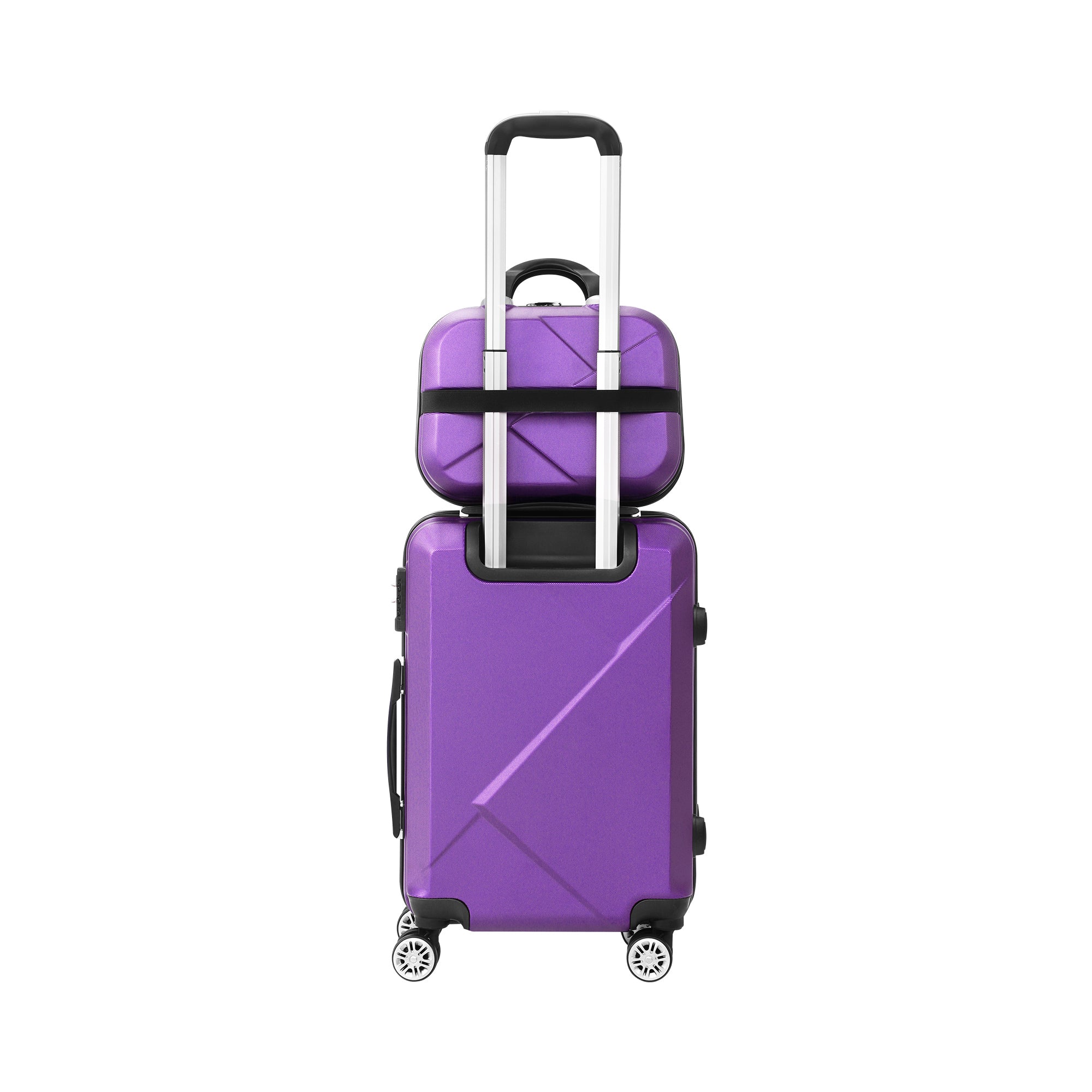 Mazam 2PCS Luggage Suitcase Trolley Set Travel TSA Lock Storage Hard Case Purple - Sunyee