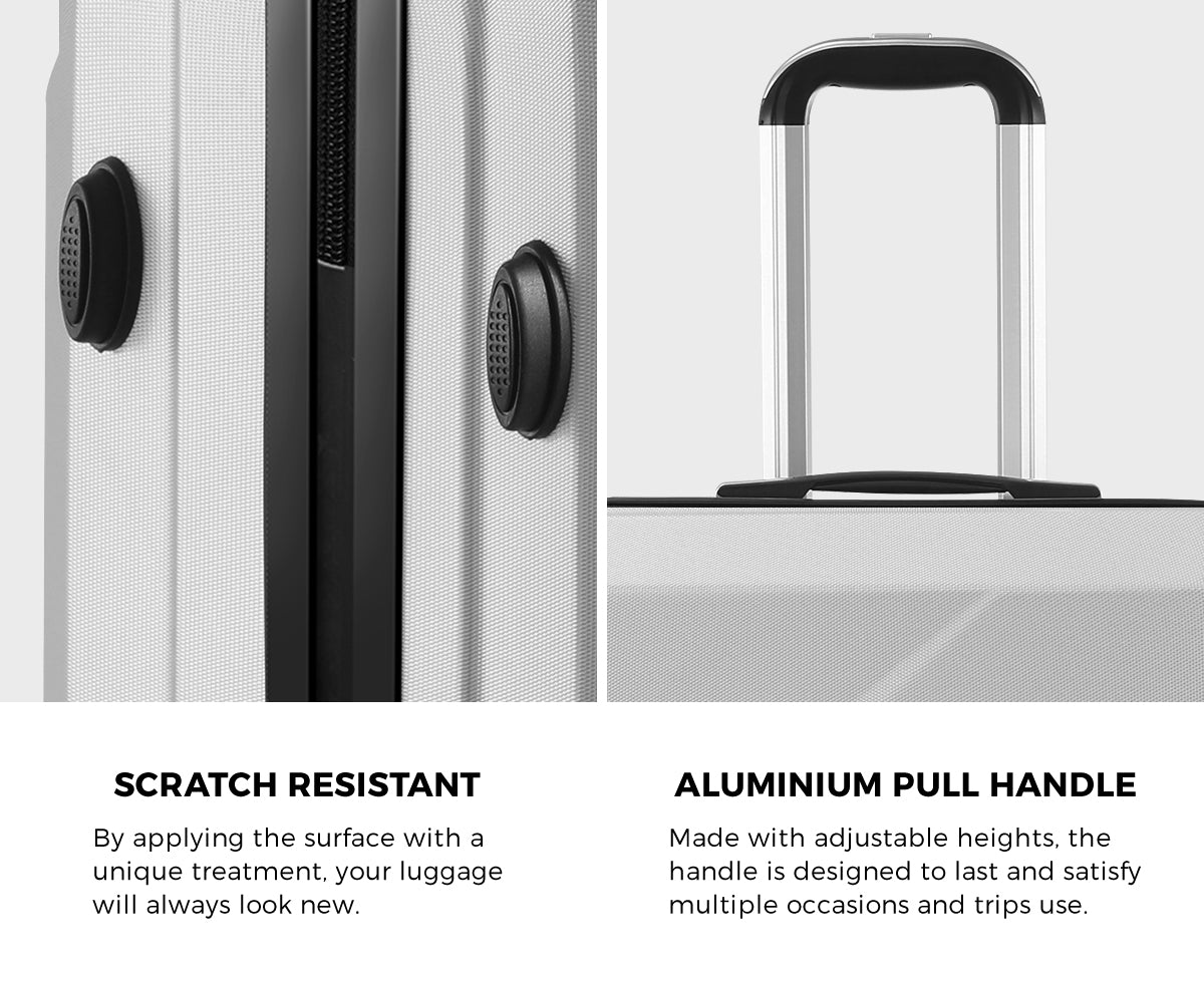 Mazam 2PCS Luggage Suitcase Trolley Set Travel TSA Lock Storage Hard Case Silver - Sunyee