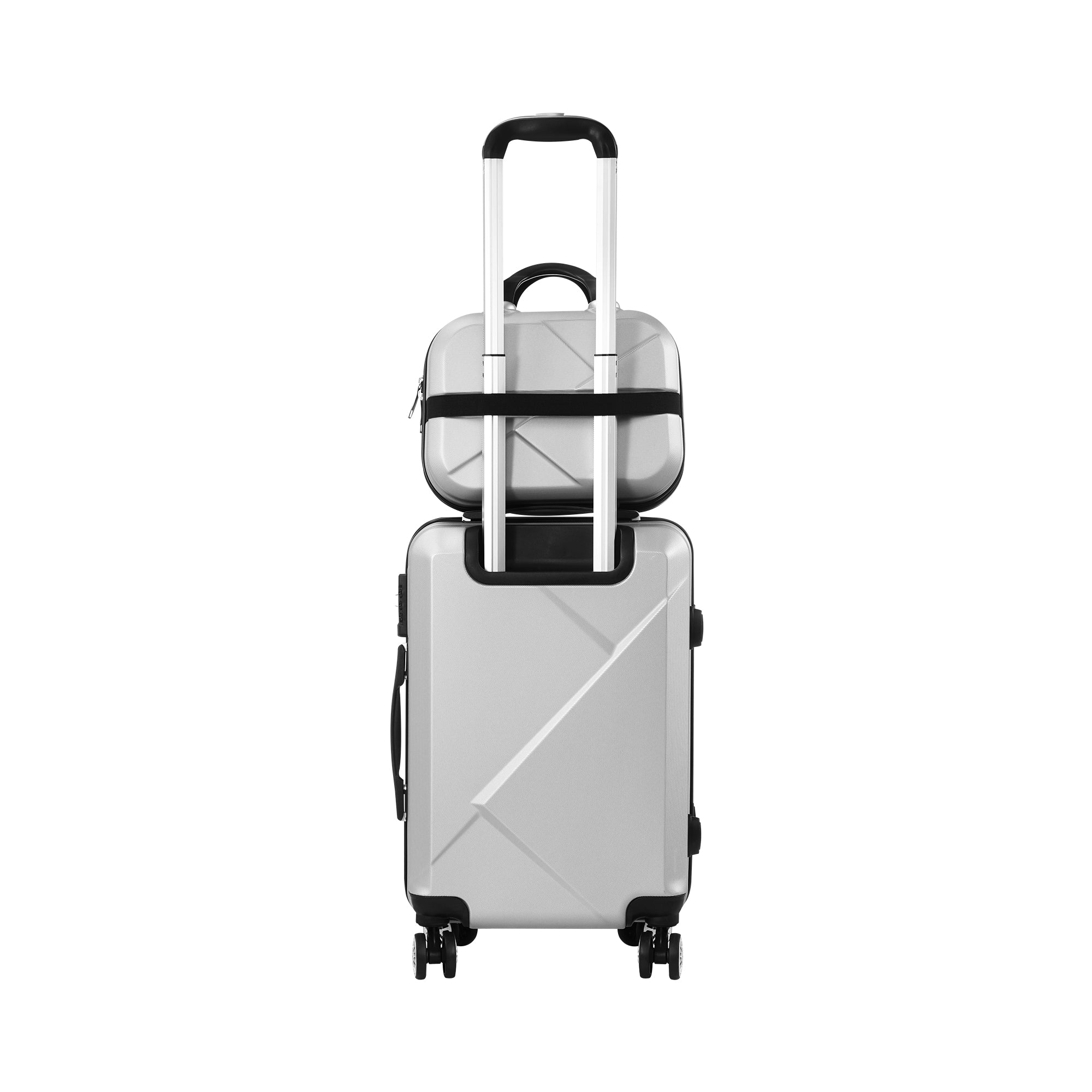 Mazam 2PCS Luggage Suitcase Trolley Set Travel TSA Lock Storage Hard Case Silver - Sunyee