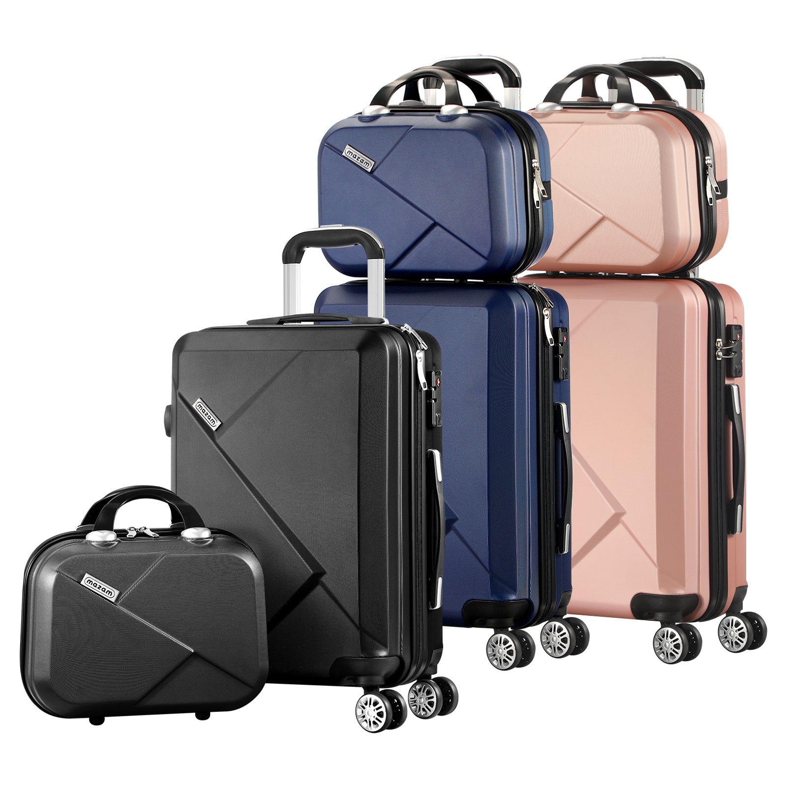 Mazam 2PCS 20+12" Luggage Suitcase Trolley Set Travel TSA Lock Storage Hard Case - Sunyee