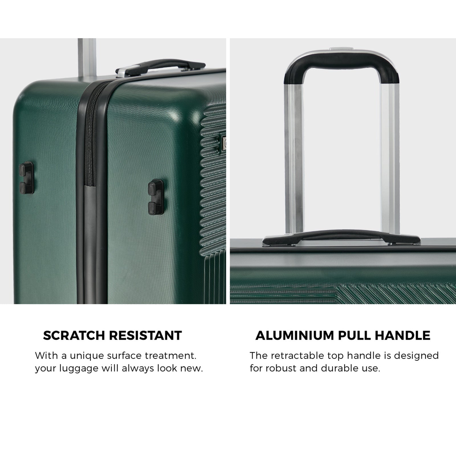 Mazam 2PCS Luggage Suitcase Trolley Set Travel TSA Lock Carry On Hard Case Green - Sunyee