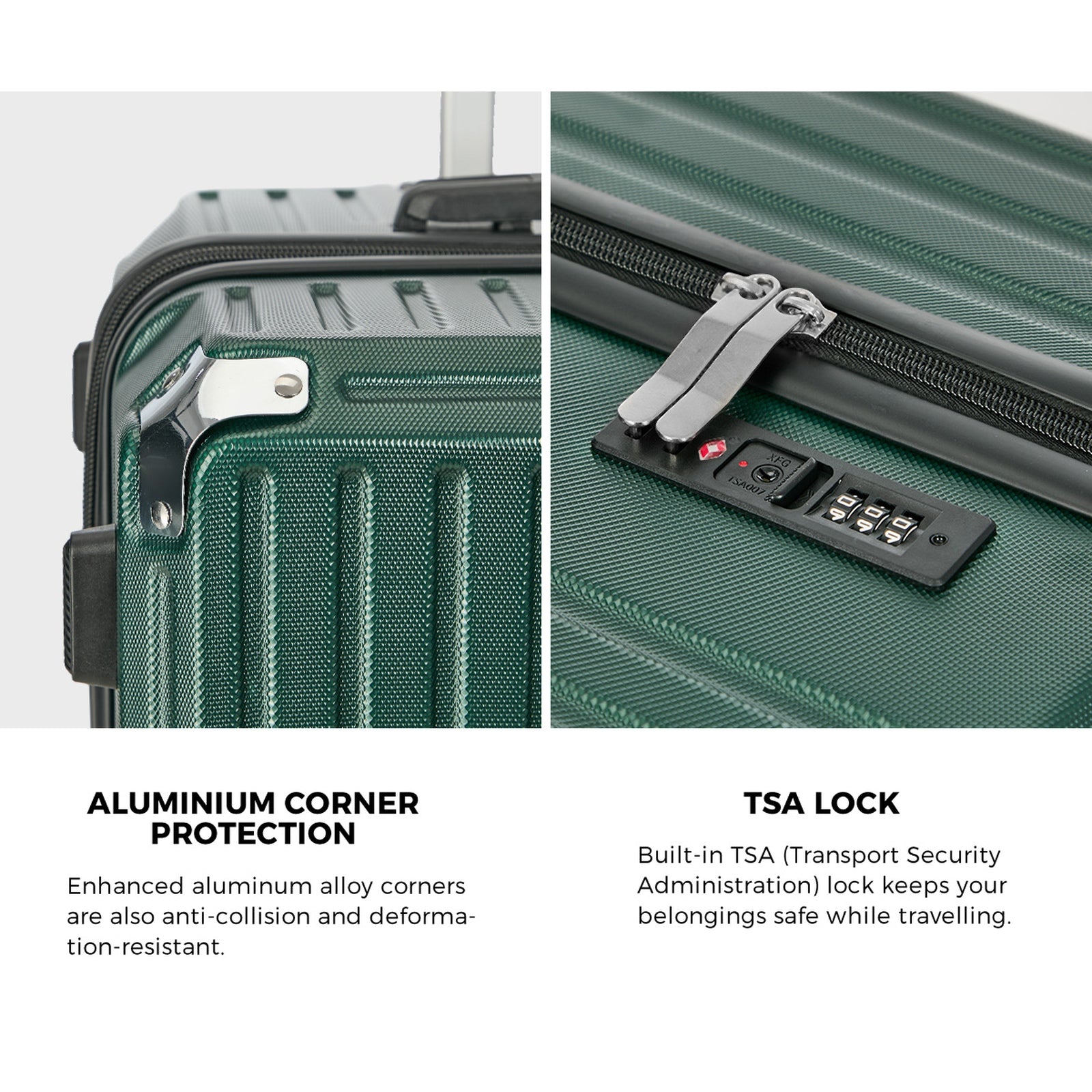 Mazam 28" Luggage Suitcase Travel TSA Lock Hard Shell Case with Cup Holder Green - Sunyee