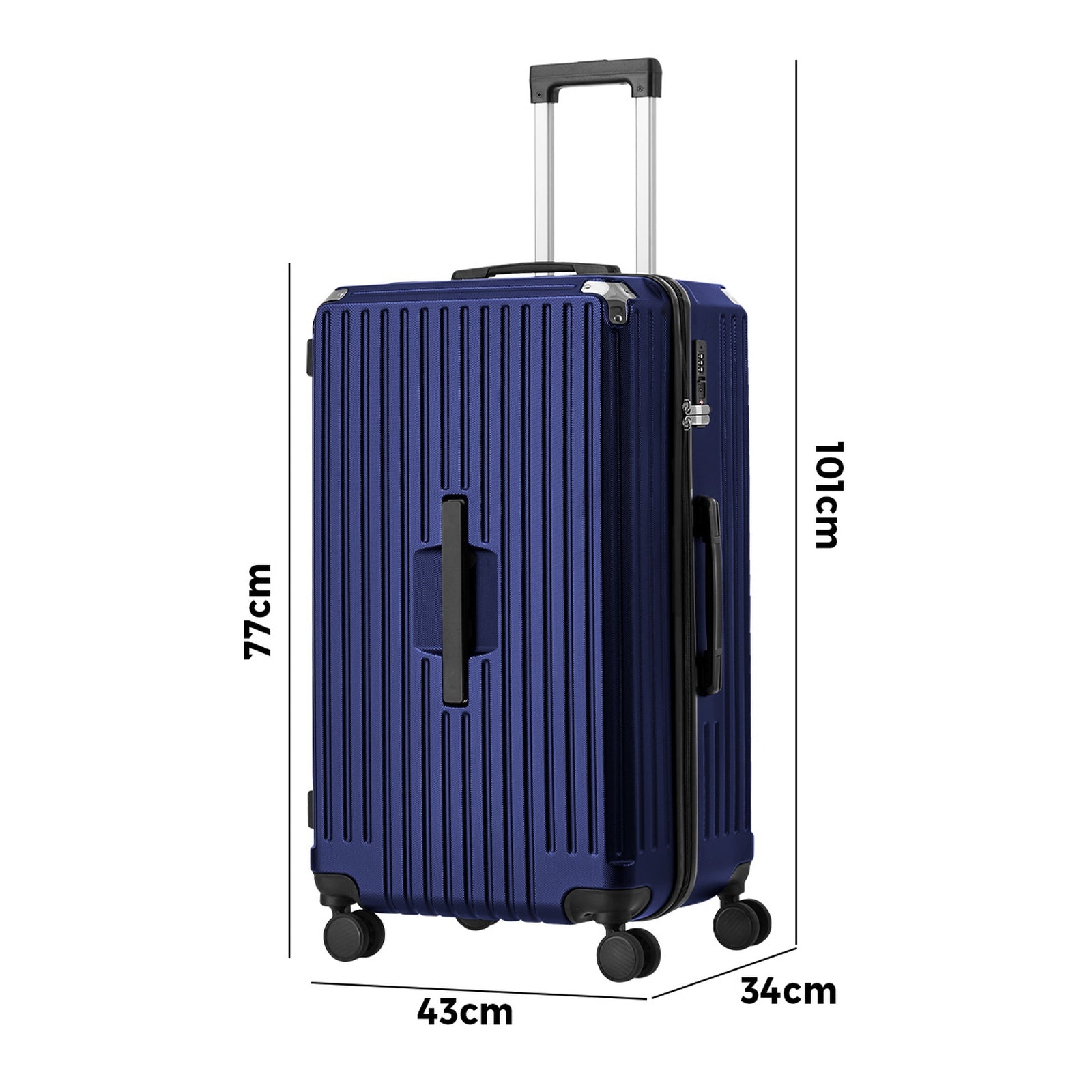 Mazam 28" Luggage Suitcase Travel TSA Lock Hard Shell Case with Cup Holder Navy - Sunyee