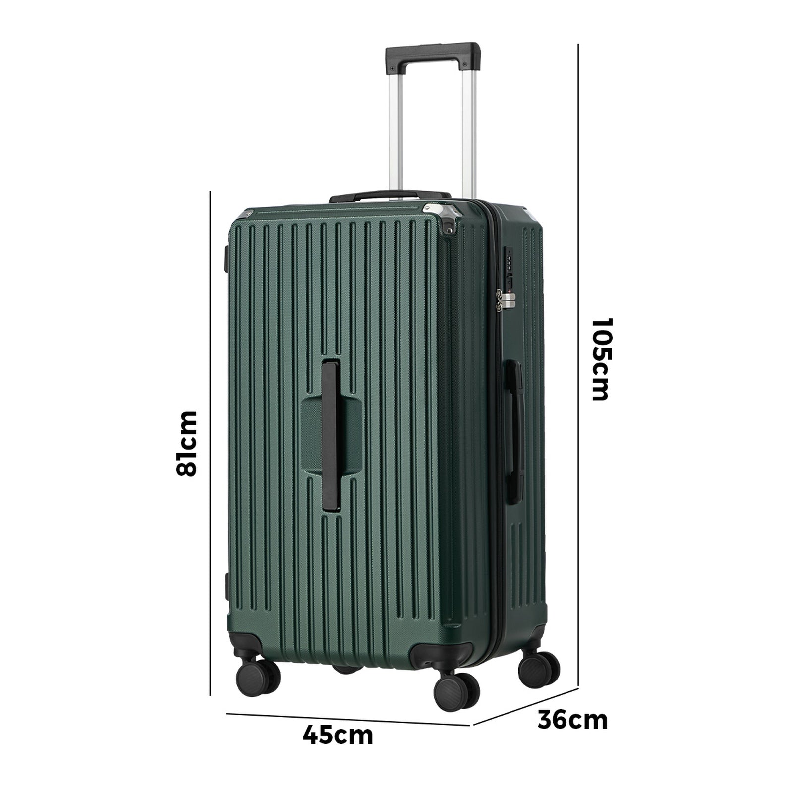 Mazam 32" Luggage Suitcase Travel TSA Lock Hard Shell Case with Cup Holder Green - Sunyee