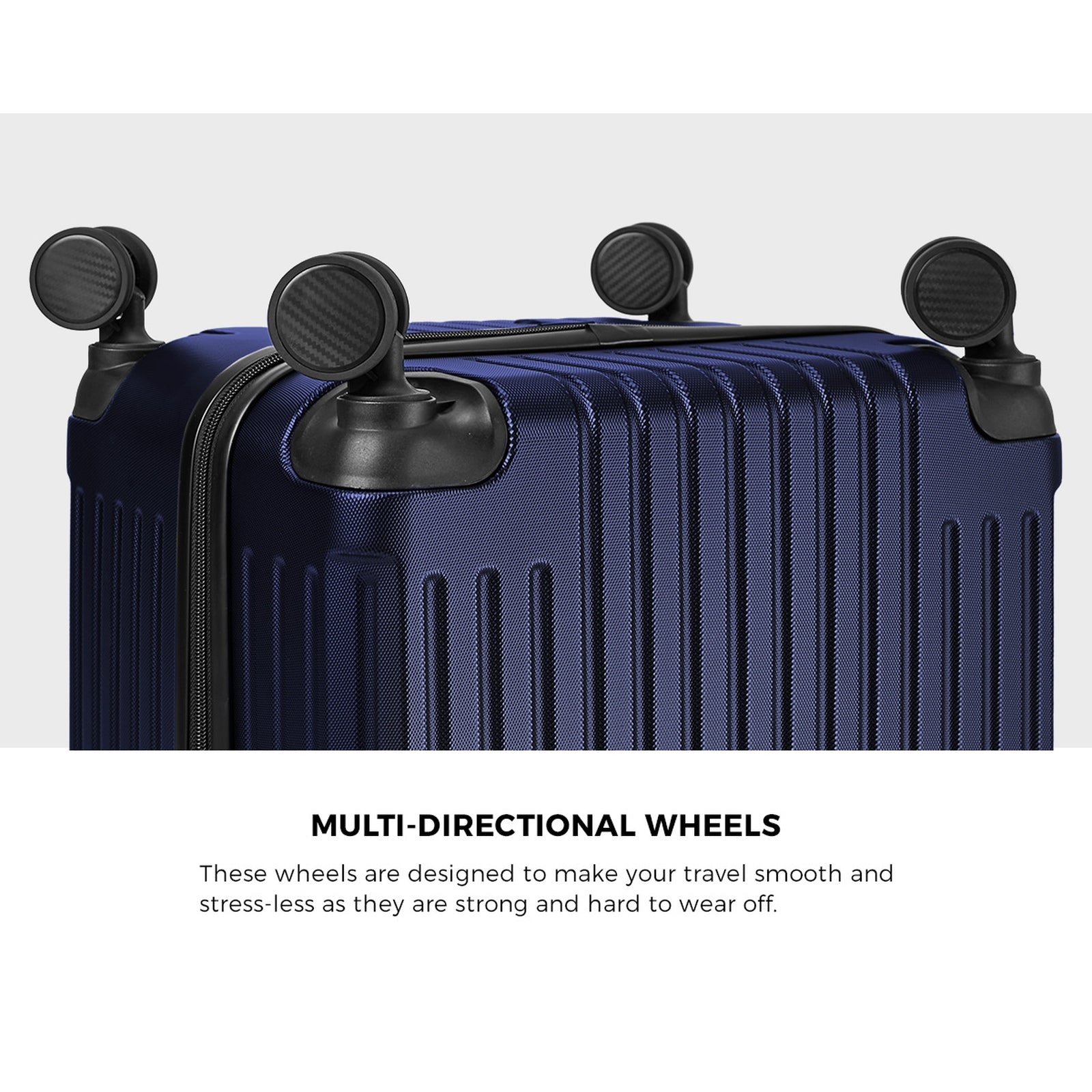 Mazam 32" Luggage Suitcase Travel TSA Lock Hard Shell Case with Cup Holder Navy - Sunyee