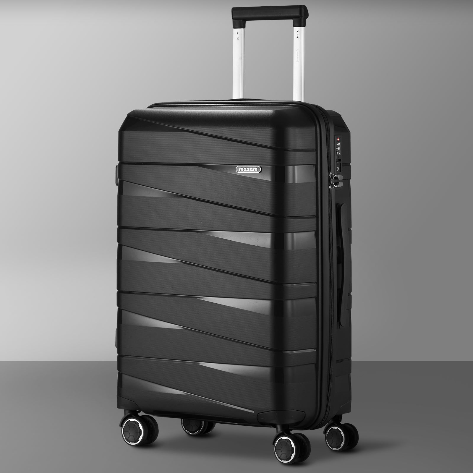 Mazam 28" Luggage Suitcase Trolley Set Travel TSA Lock Storage PP Case Black - Sunyee