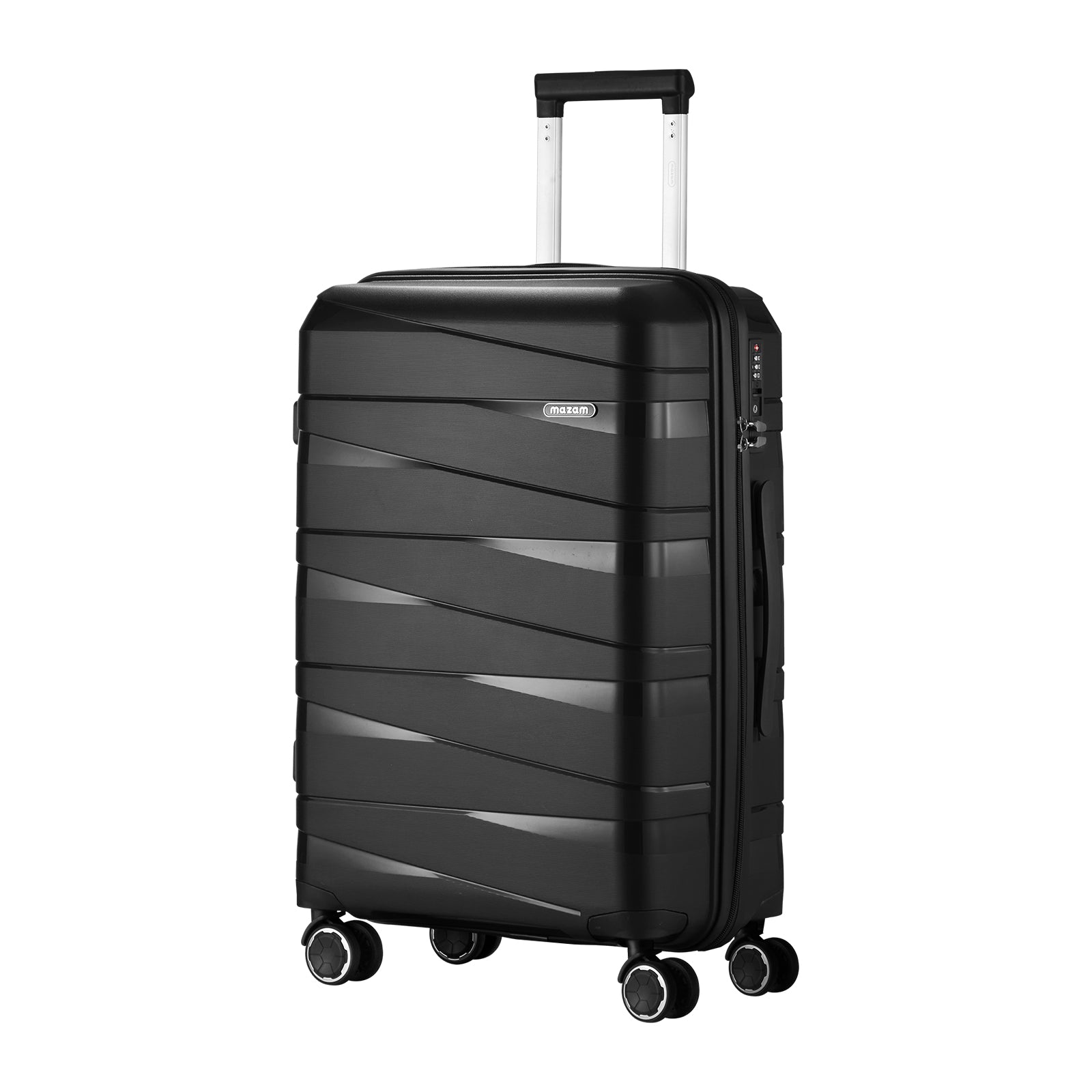 Mazam 28" Luggage Suitcase Trolley Set Travel TSA Lock Storage PP Case Black - Sunyee