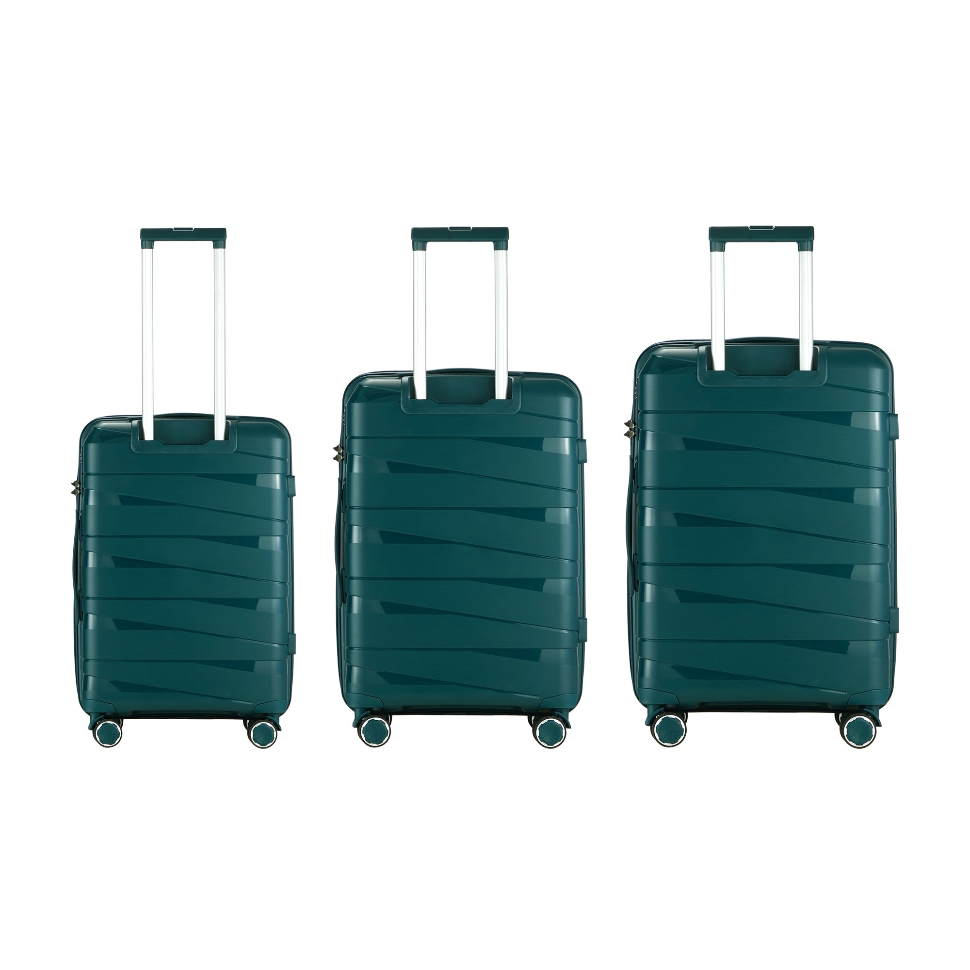 Mazam 3PCS Luggage Suitcase Trolley Set Travel TSA Lock Storage PP Case Green - Sunyee