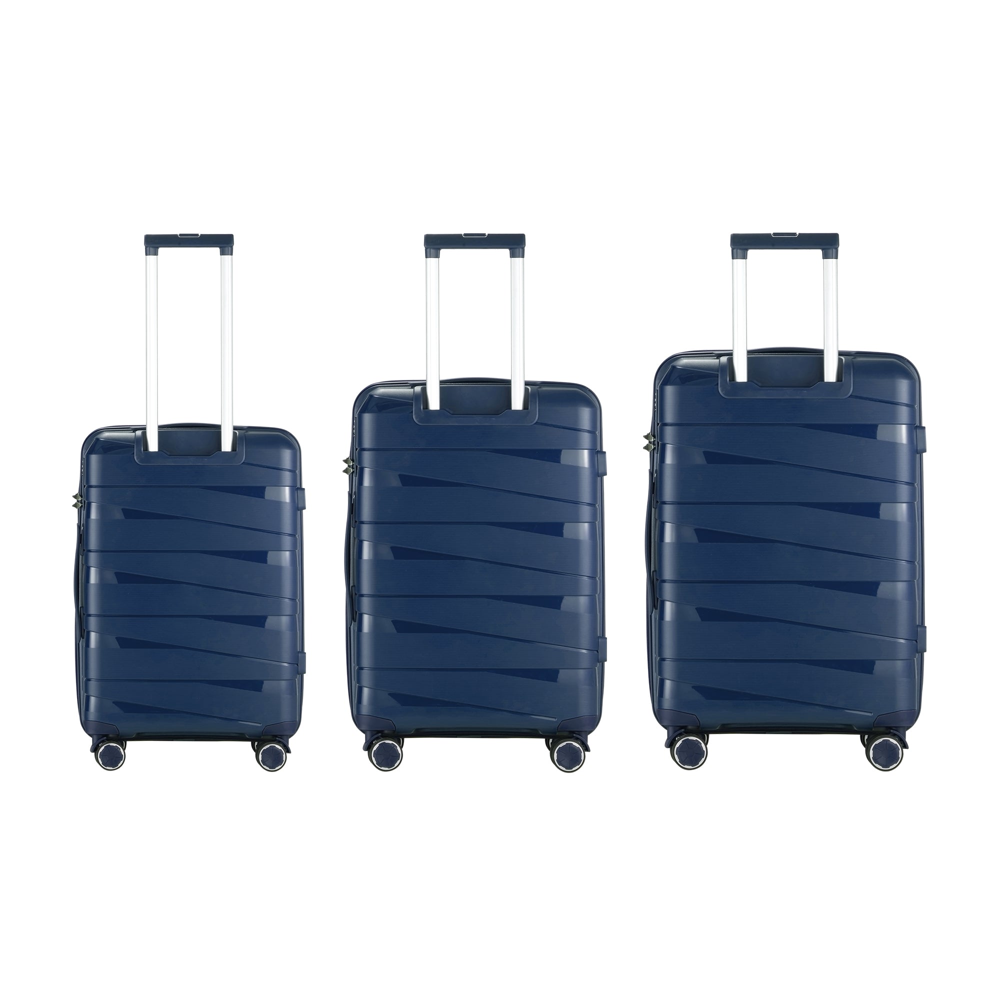 Mazam 3PCS Luggage Suitcase Trolley Set Travel TSA Lock Storage PP Case Navy - Sunyee
