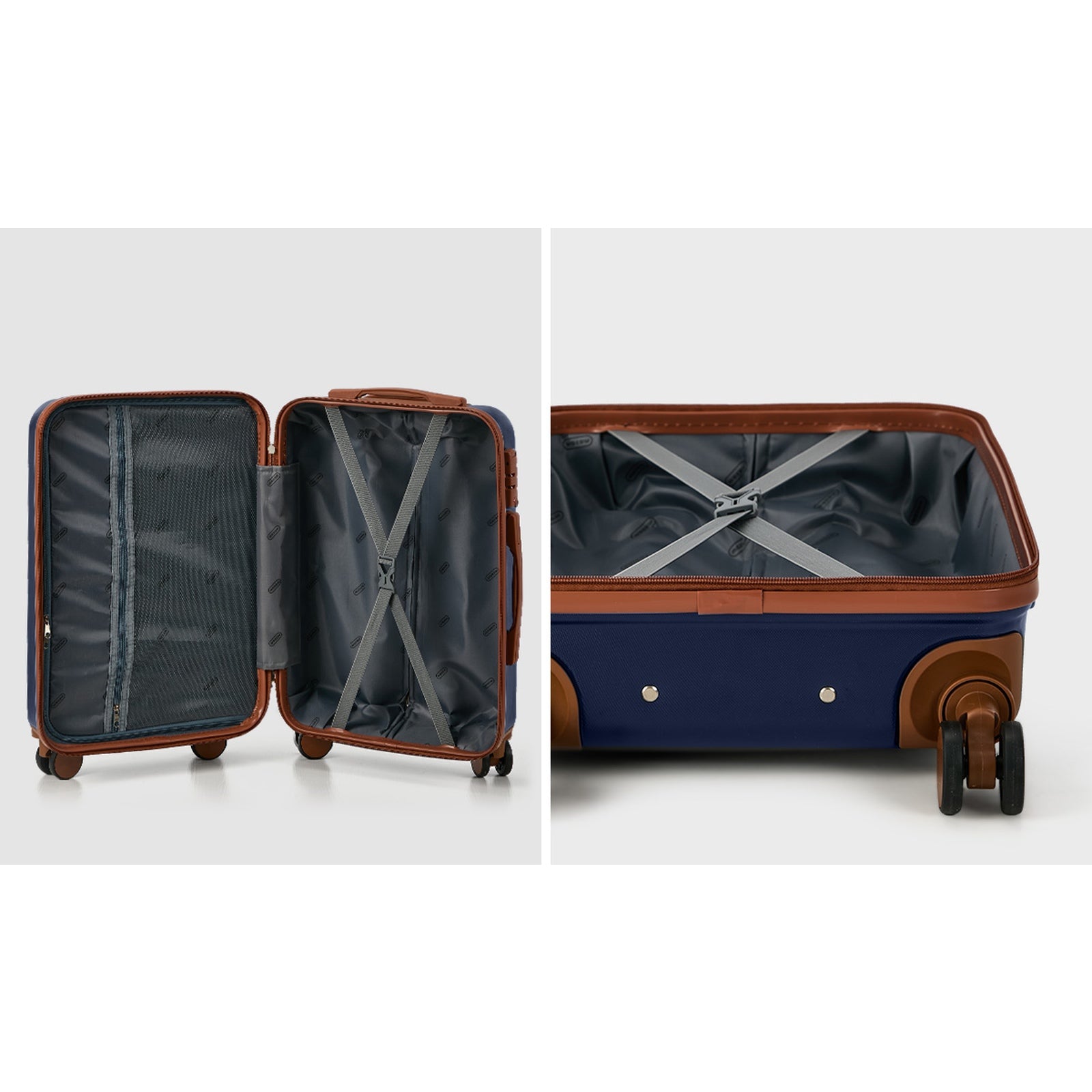 Mazam 3PCS Luggage Suitcase Trolley Set Travel TSA Lock Hard Shell Case Navy - Sunyee