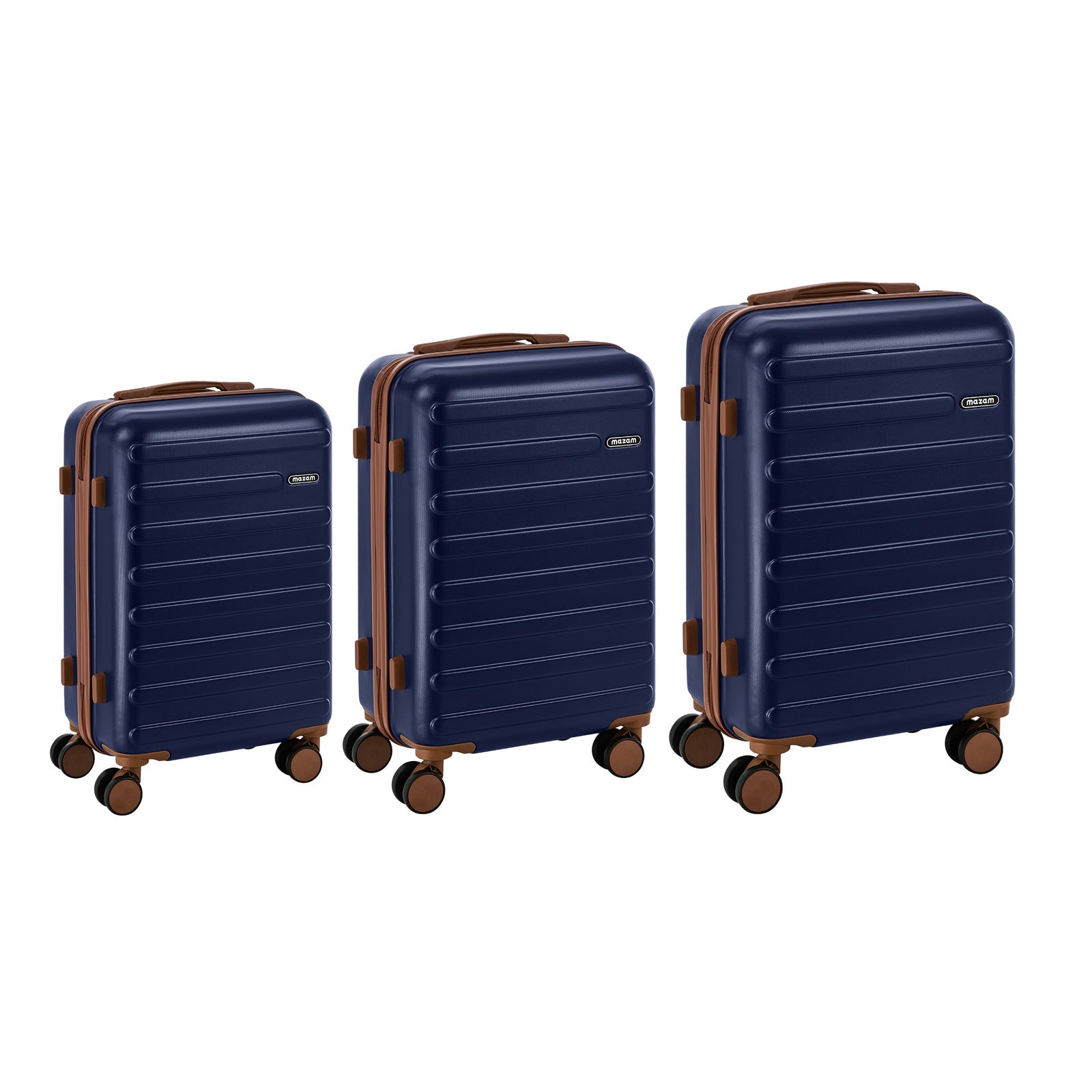 Mazam 3PCS Luggage Suitcase Trolley Set Travel TSA Lock Hard Shell Case Navy - Sunyee
