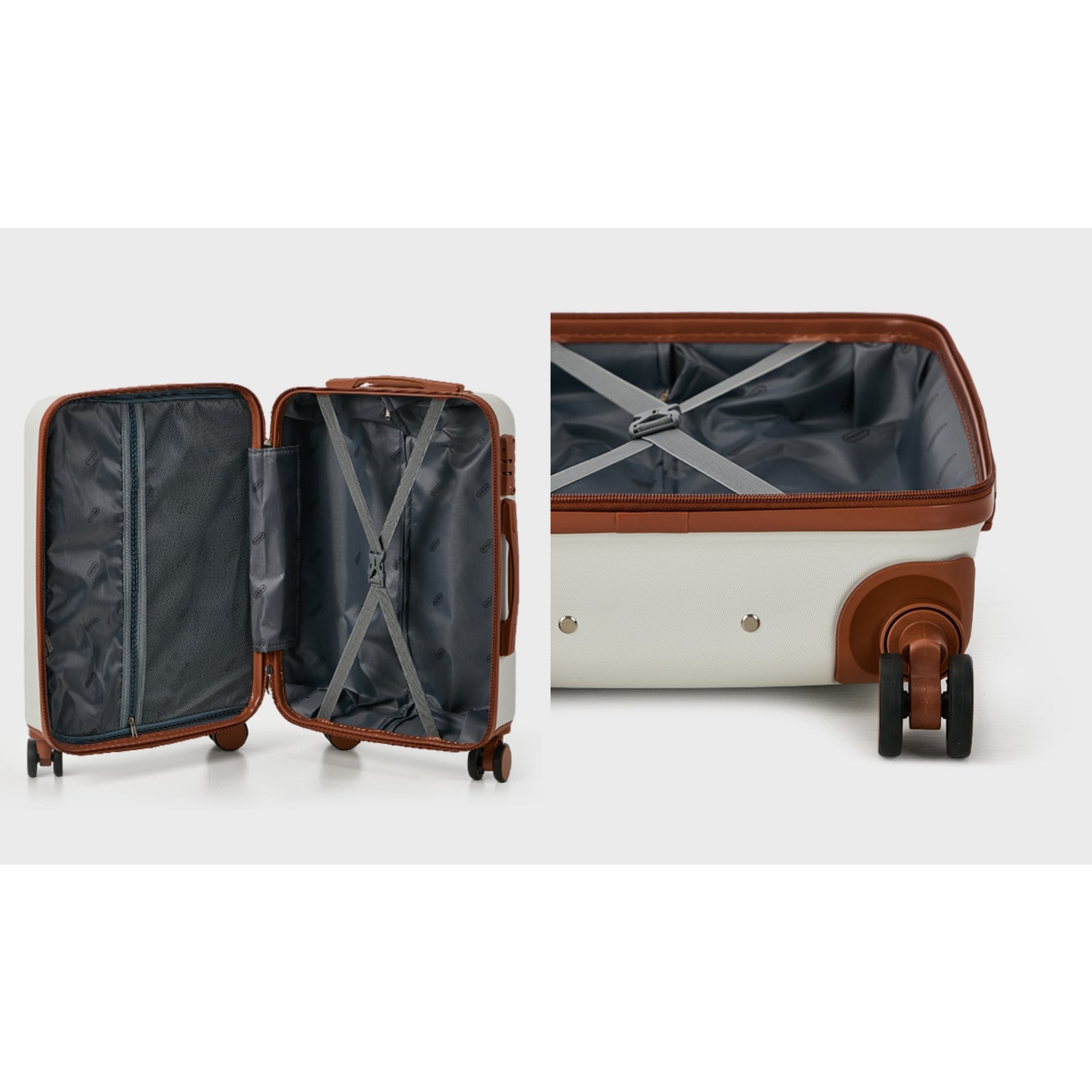 Mazam 3PCS Luggage Suitcase Trolley Set Travel TSA Lock Hard Shell Case White - Sunyee